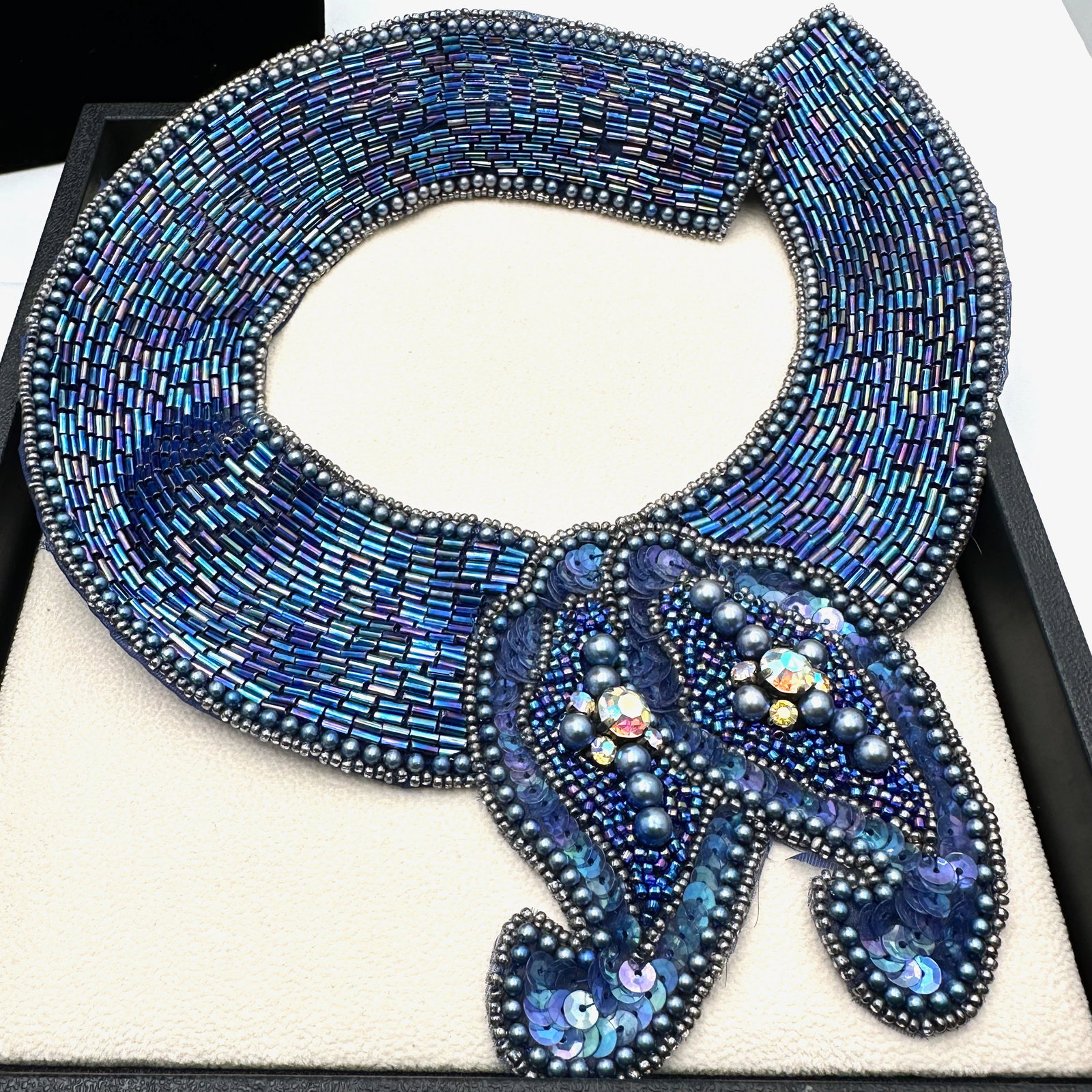 Vintage Sequin Dress Embellishment Royal Blue (1 of 2)