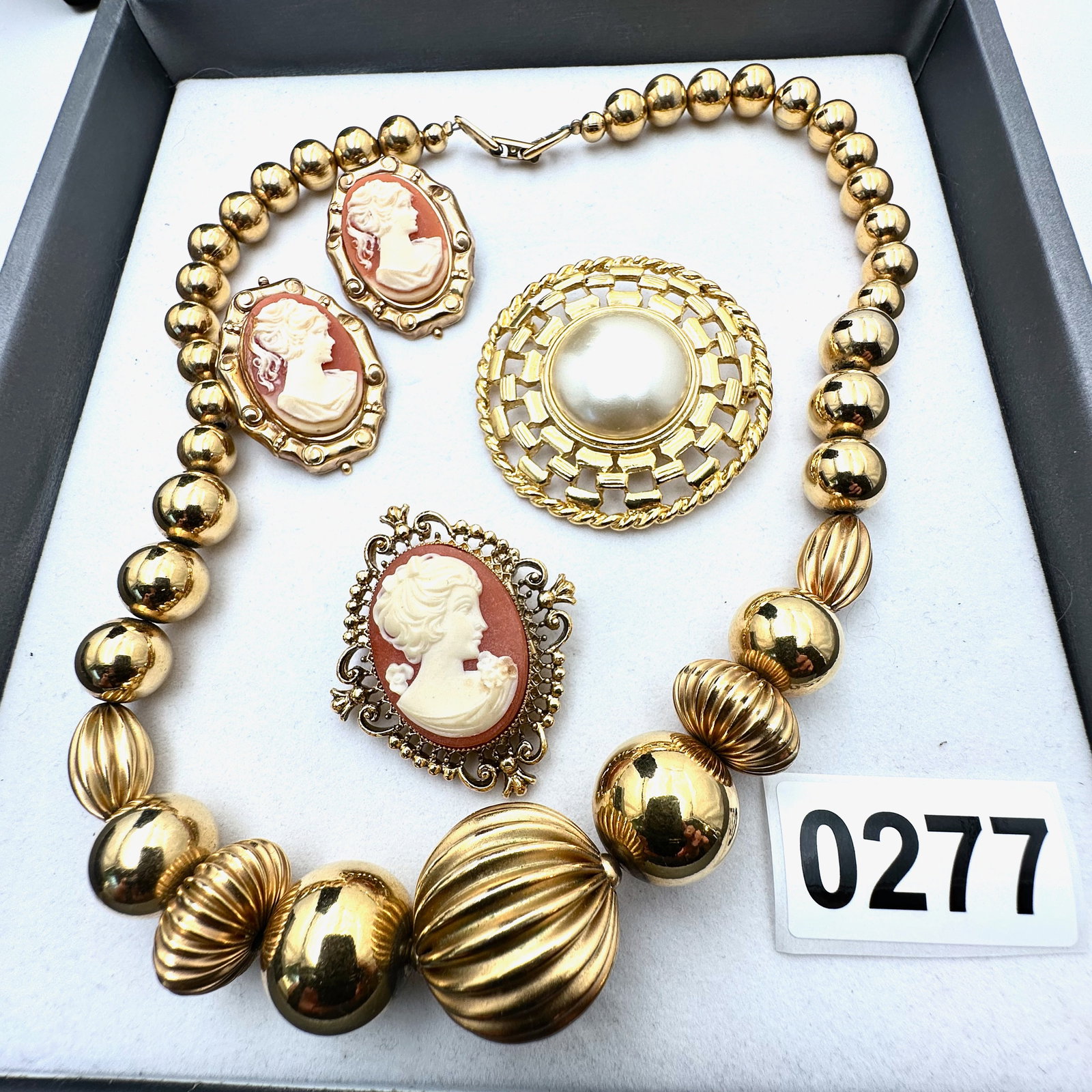 Vintage and Modern Jewelry Collection Group Napier Necklace Pierced Cameo Earrings Brooches (1 of 2)