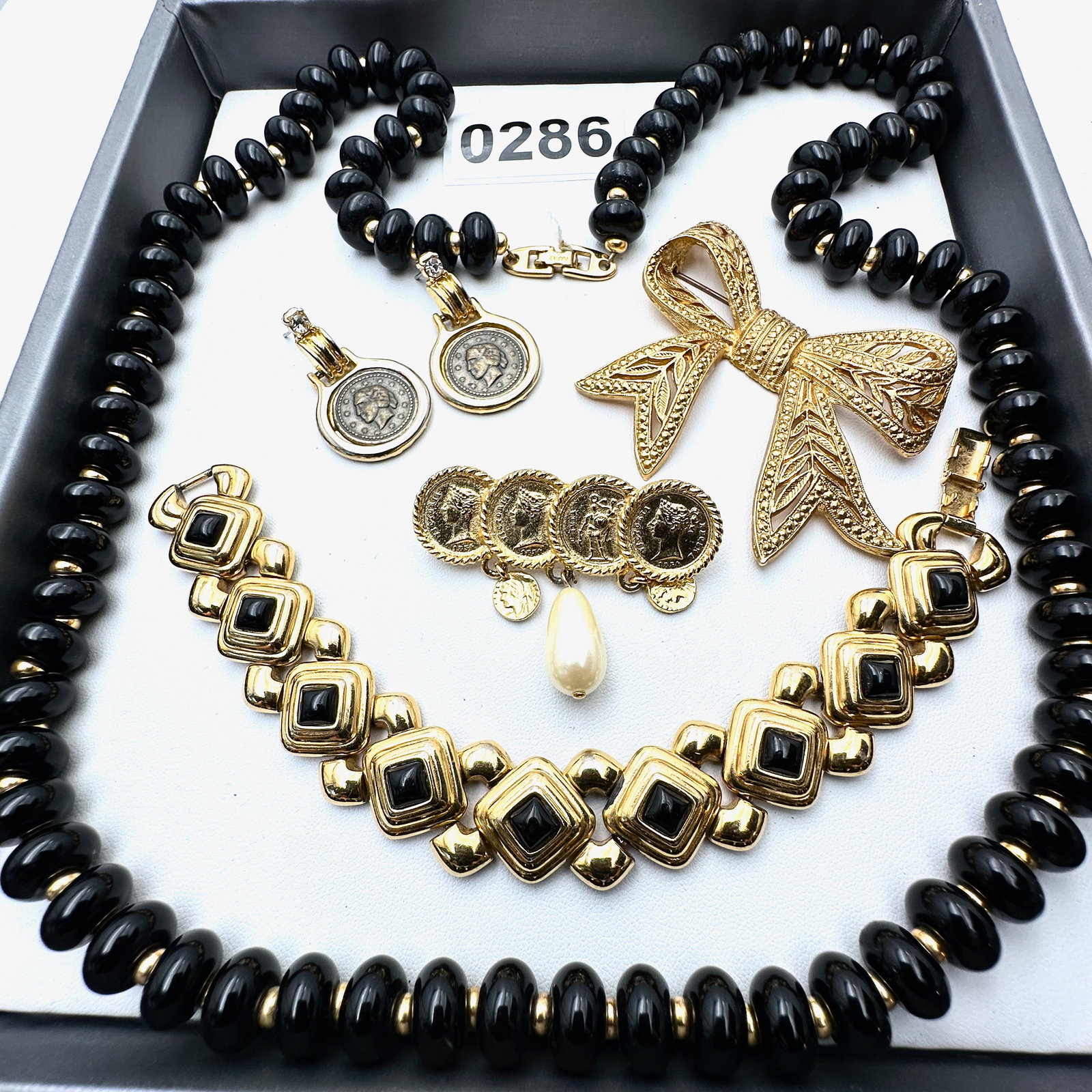 Vintage and Modern Jewelry Collection Group Coin Earrings Brooch Monet Bracelet Napier Necklace (1 of 2)
