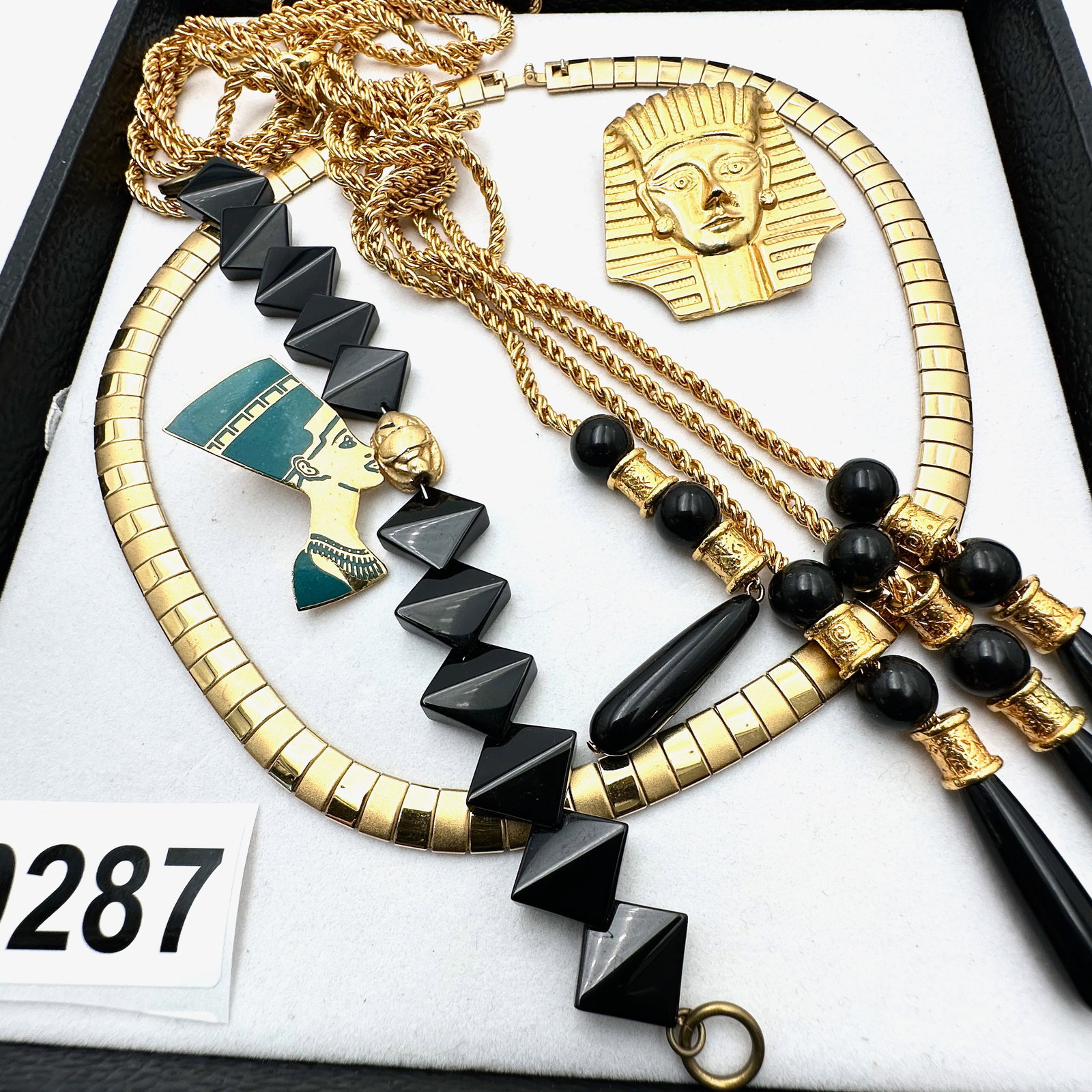 Vintage and Modern Jewelry Collection Group Egyptian Revival Necklace Brooches Scarab Bracelet (1 of 2)