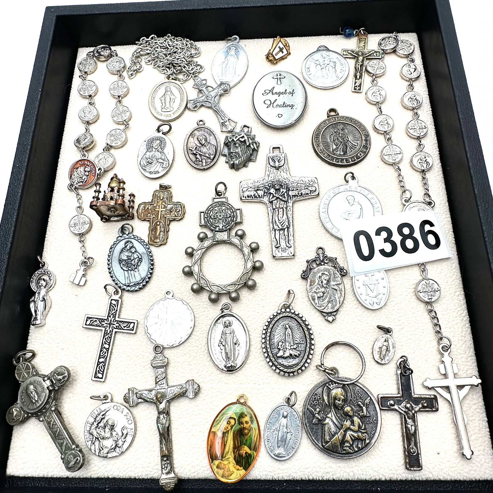 Vintage Jewelry Collection Group Religious Medals Charms Bracelets Crosses and More (1 of 2)
