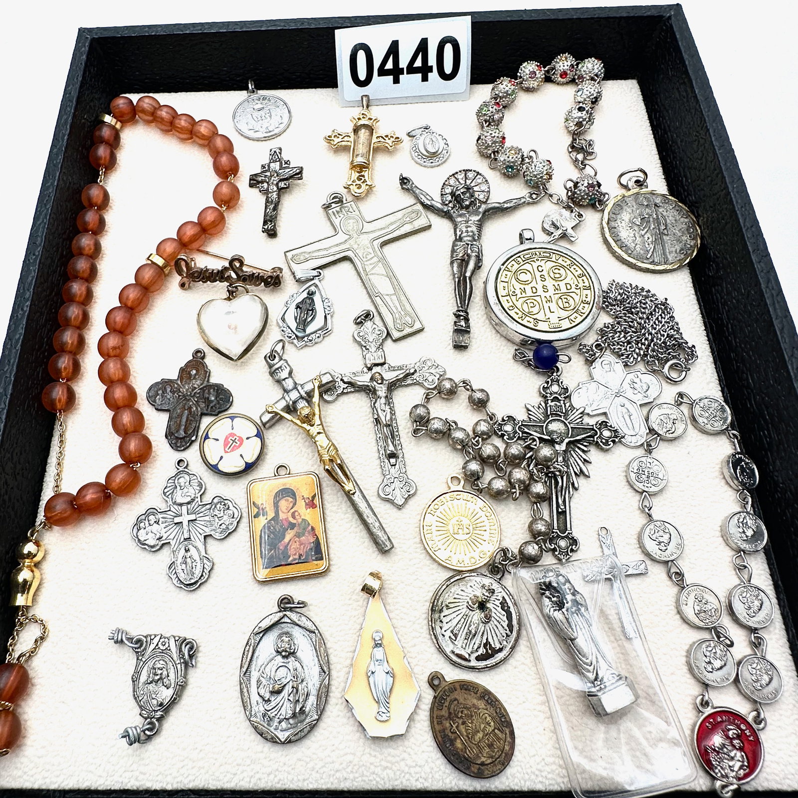 Vintage and Modern Jewelry Collection Religious Pendants Medals Prayer Beads Bracelet Rosary and (1 of 2)