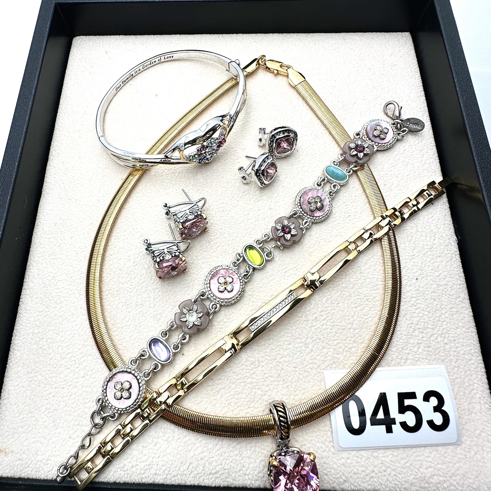 Vintage and Modern Jewelry Collection Group Pink Crystal Pierced Earrings and Necklace Bracelets (1 of 2)