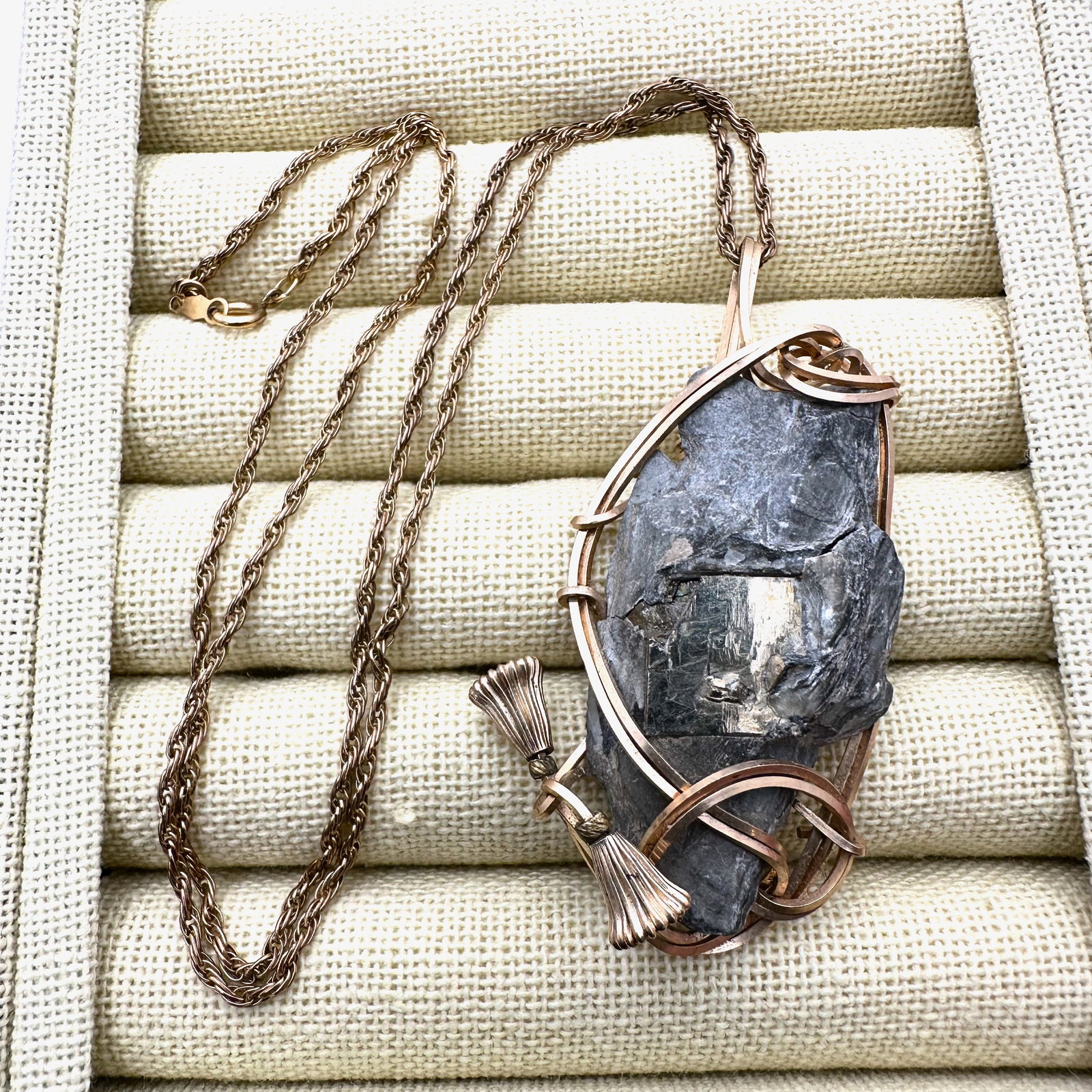 Vintage Gold Filled Gemstone Pendant Necklace 20 Inch Chain (1 of 2)