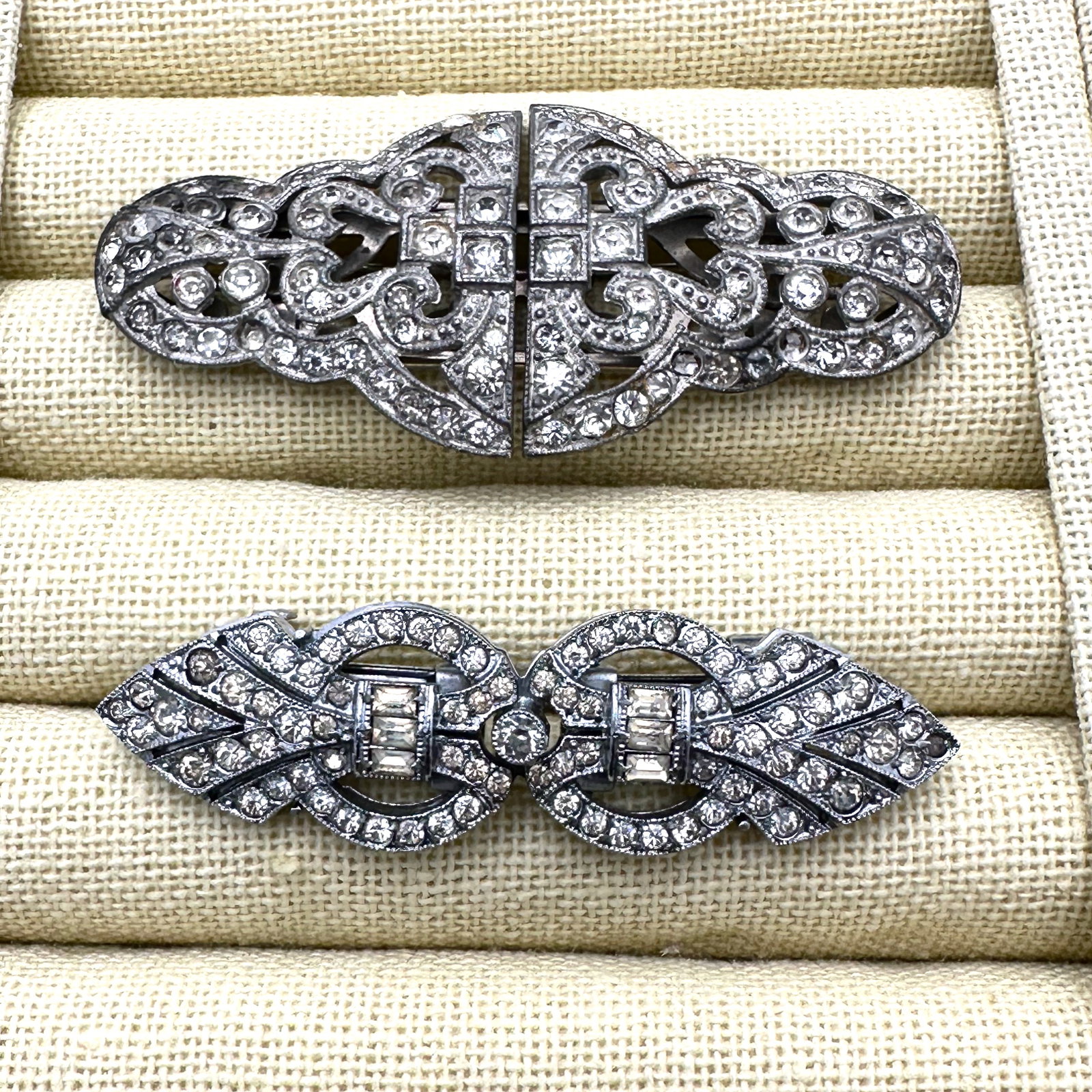 Antique Lot of Two Duette Brooches Fur Clips Selling As Is (1 of 2)