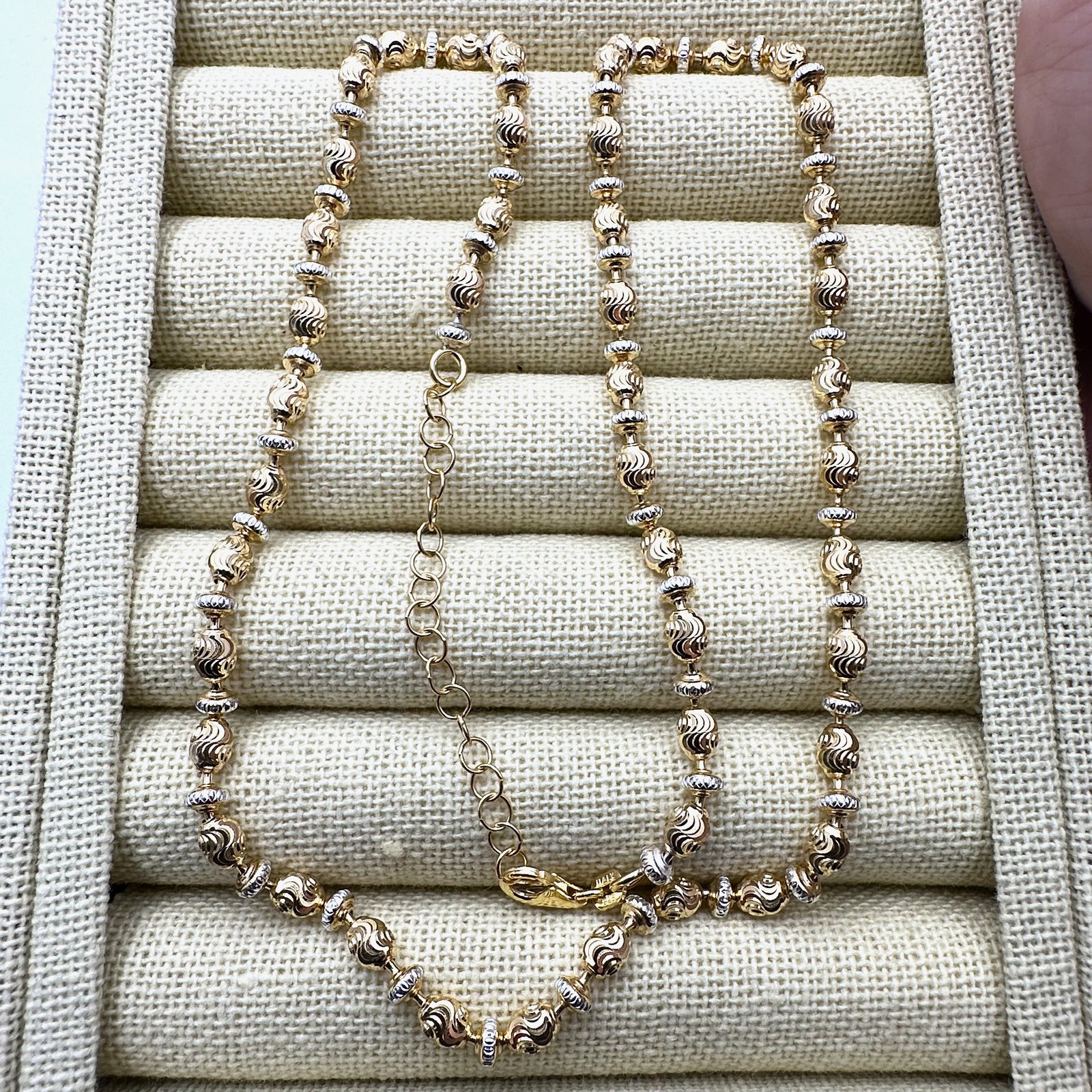 Italy Gold Plated Sterling Silver Fancy Chain Diamond Cut Design 18 to 20 Inch 14 Grams: Italy Gold Plated Sterling Silver Fancy Chain Diamond Cut Design 18 to 20 Inch 14 Grams