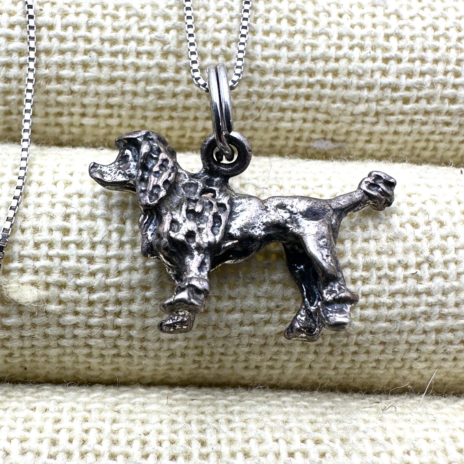 Sterling Silver Poodle Pendant Necklace 17 Inch Chain (1 of 2)