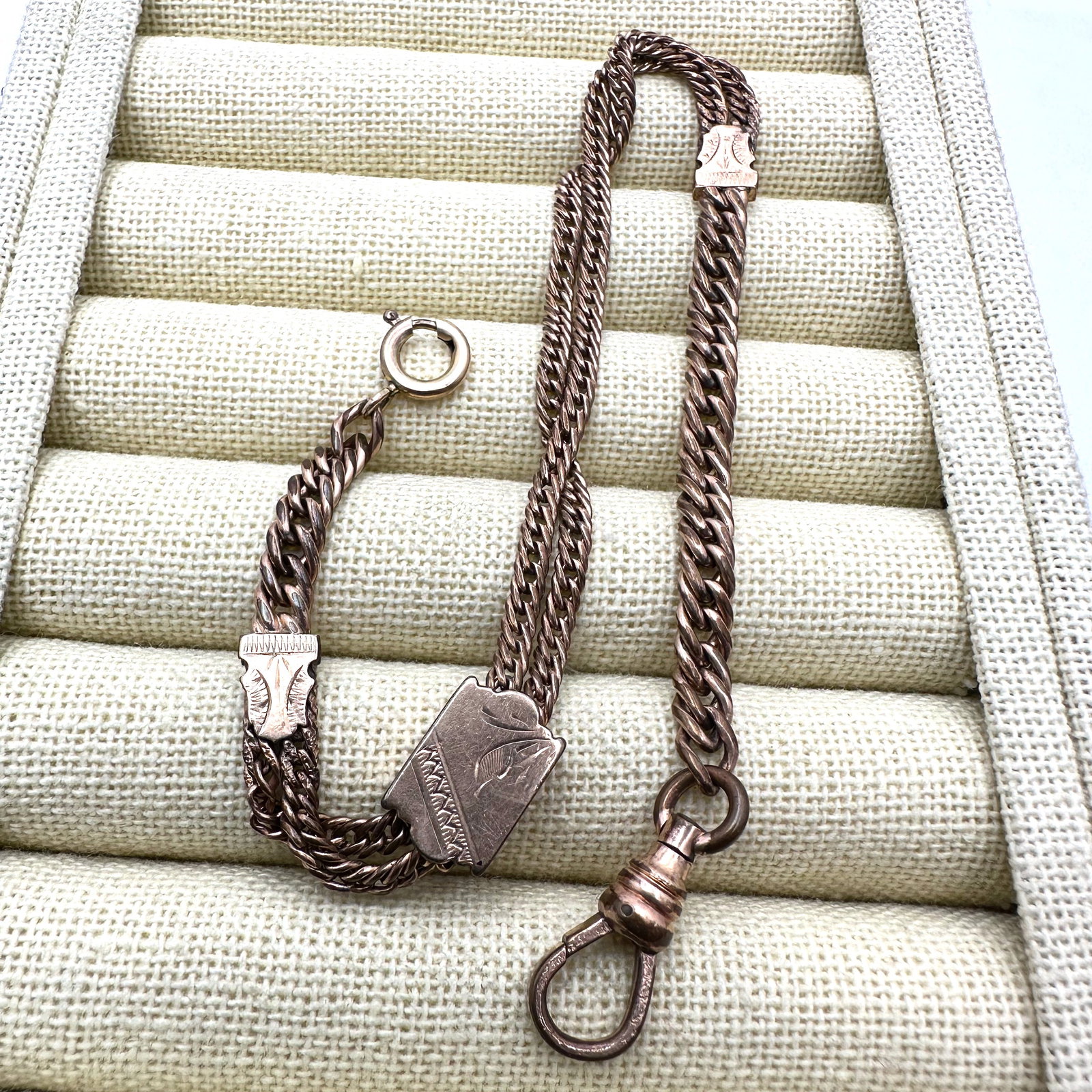 Antique Victorian Gold Filled Pocket Watch Chain with Slide 10 Inch Length (1 of 2)