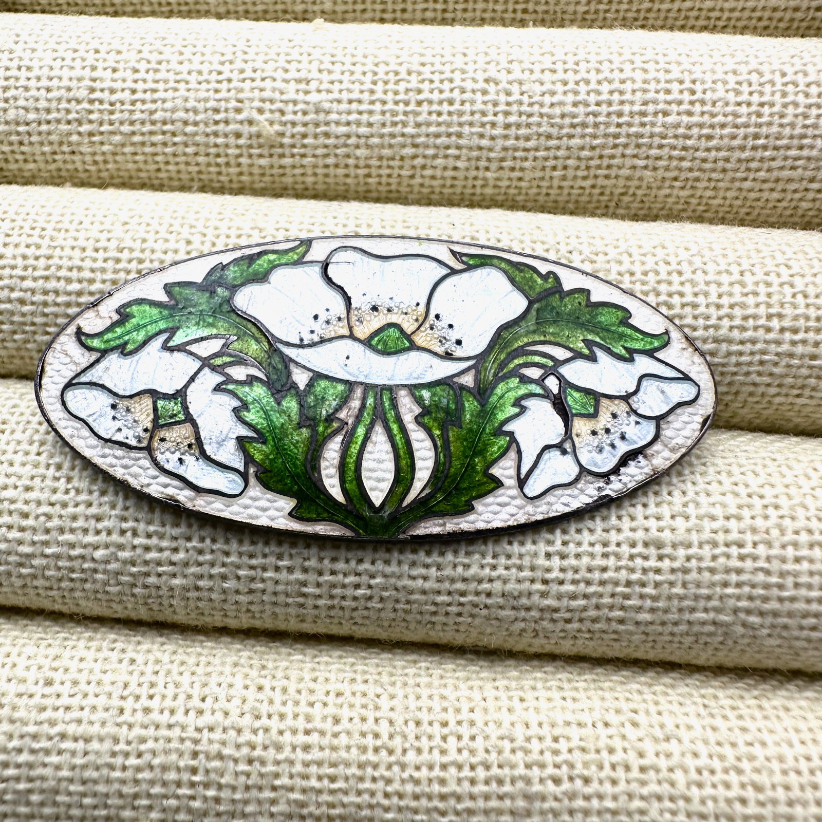 Antique English Cloisonne Enamel Sterling Silver Hallmarked Brooch Pin 2 Inch Across Pin Needs A: Antique English Cloisonne Enamel Sterling Silver Hallmarked Brooch Pin 2 Inch Across Pin Needs A New Clasp