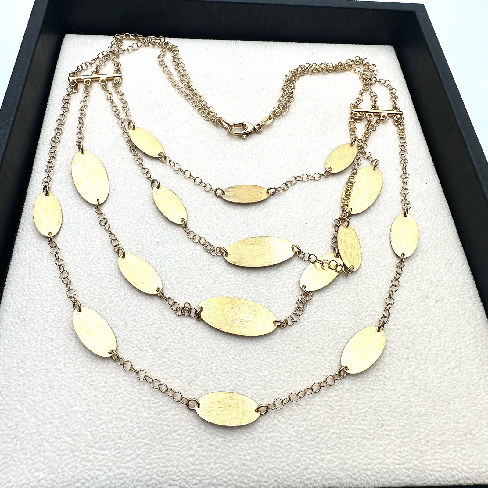 Italy Gold Plated Sterling Silver Multistrand Necklace 17 Inch Wearable Length: Italy Gold Plated Sterling Silver Multistrand Necklace 17 Inch Wearable Length