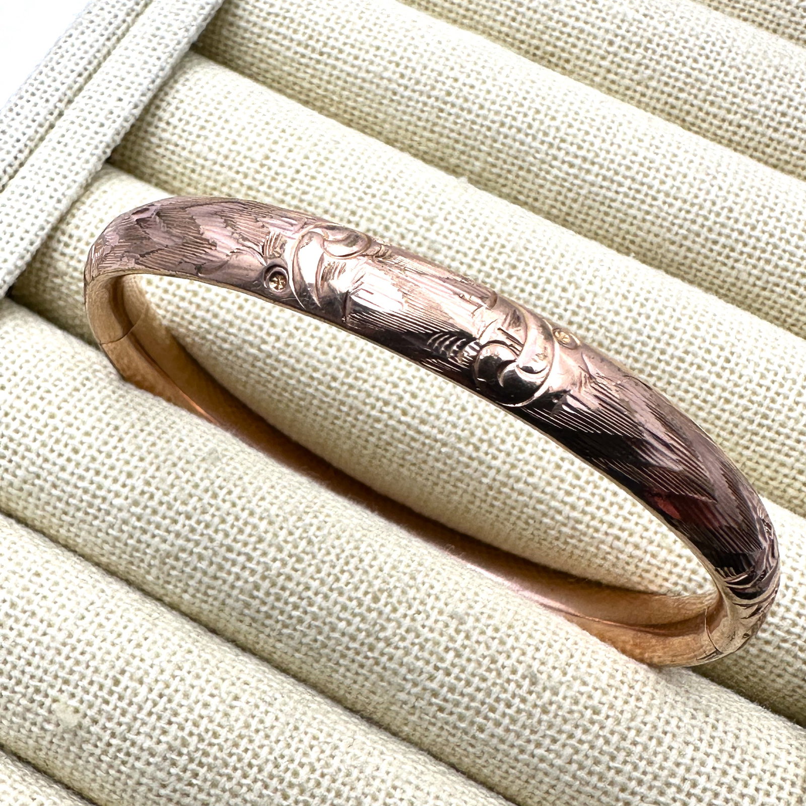 Antique Victorian Gold Filled Oval Bangle Bracelet 6.5 Inch (1 of 2)