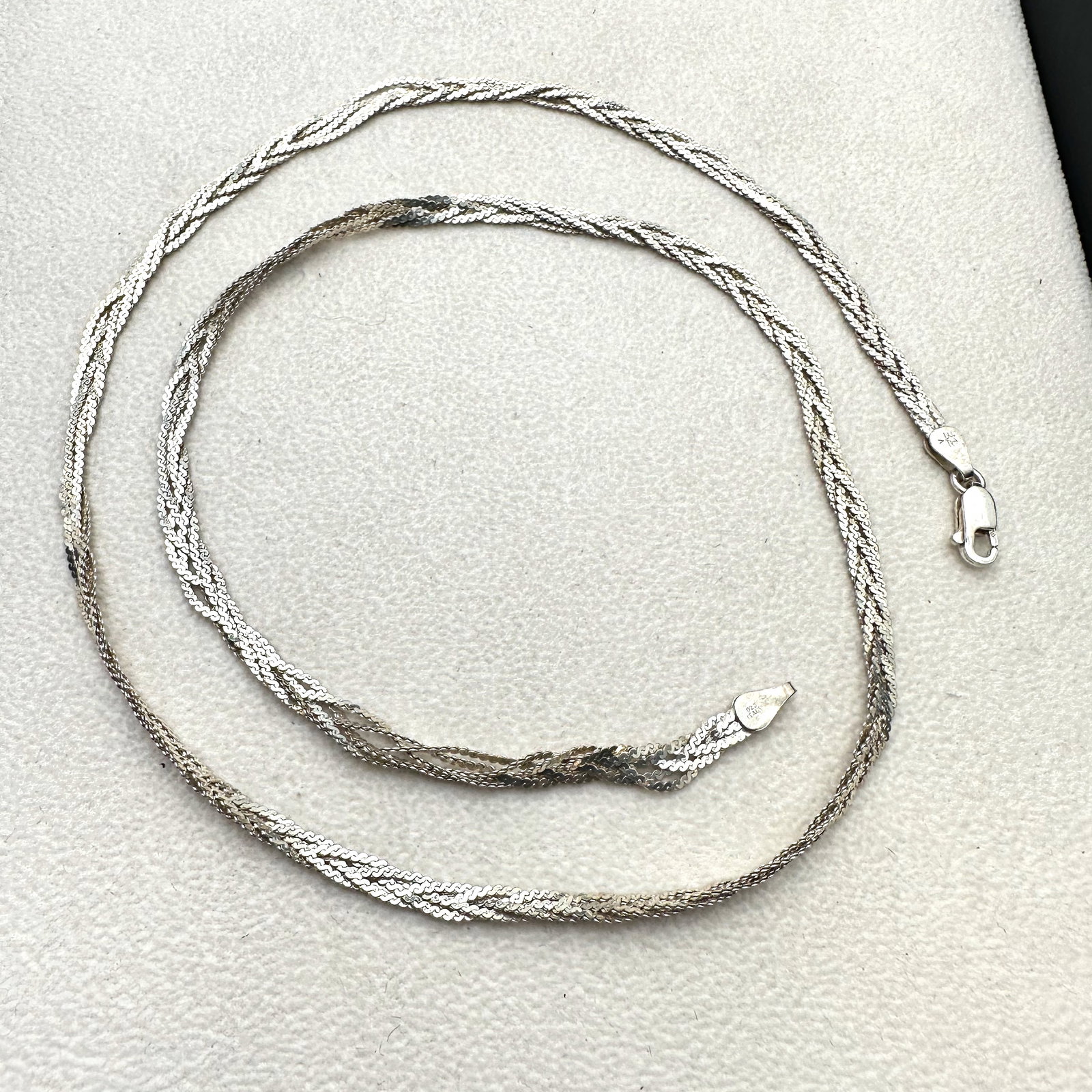 Italy Sterling Silver Braided Design Chain Necklace 24 Inch Length: Italy Sterling Silver Braided Design Chain Necklace 24 Inch Length
