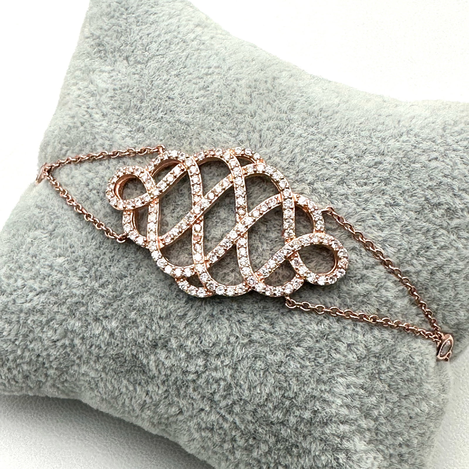 Rose Gold Plated Sterling Silver Bracelet 7 Inch Length: Rose Gold Plated Sterling Silver Bracelet 7 Inch Length