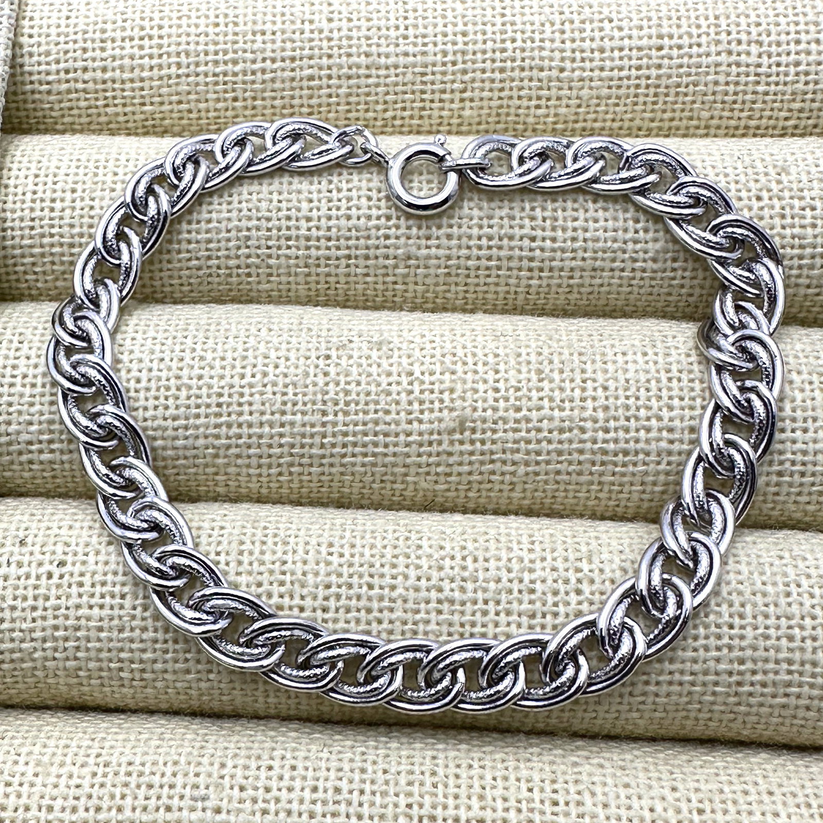 Vintage Sterling Silver Charm Bracelet Ready for Charms 7 Inch (1 of 2)
