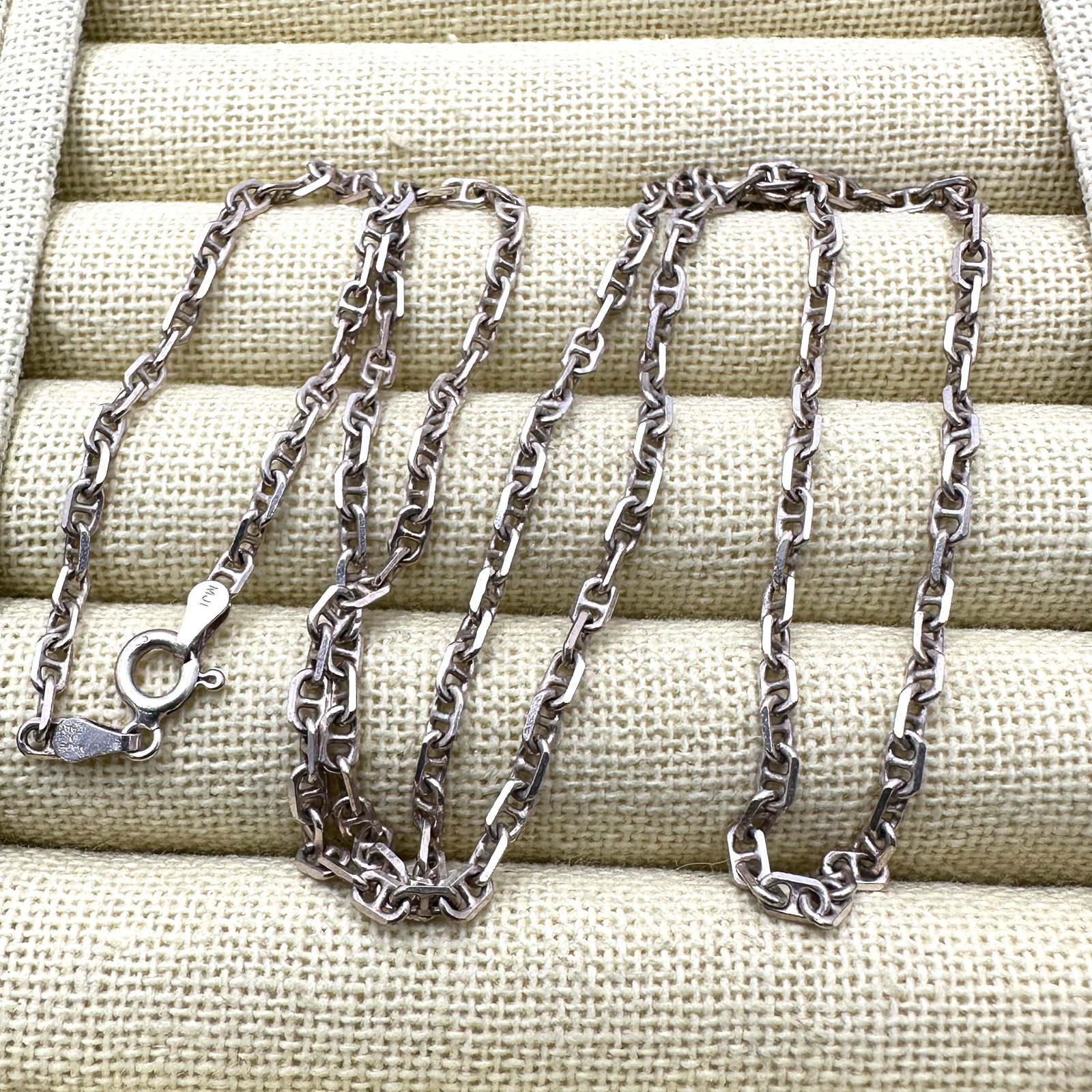 Italy Sterling Silver Marinar Link Chain 22 Inch Length: Italy Sterling Silver Marinar Link Chain 22 Inch Length
