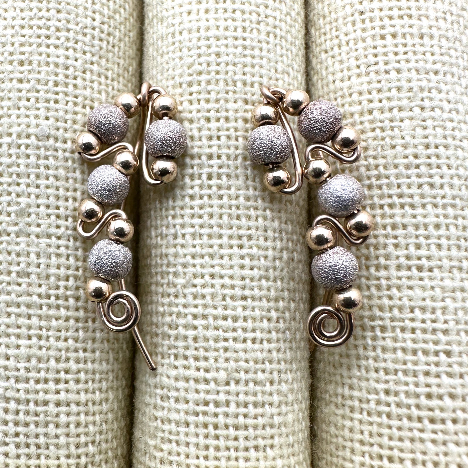 Gold Filled Ear Climber Pierced Earrings 1.25 Inch Long (1 of 2)