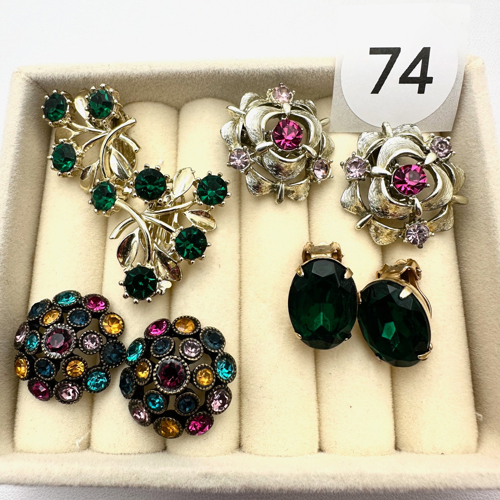 Vintage Lot of Clip and Pierced Earrings Rhinestones Crystals: Vintage Lot of Clip and Pierced Earrings Rhinestones Crystals
