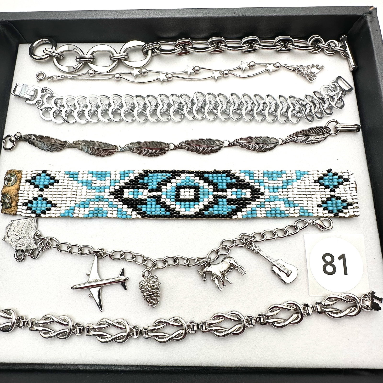 Vintage and Modern Jewelry Lot Bracelets Silver Tone Charms Stars American Southwest and More (1 of 2)