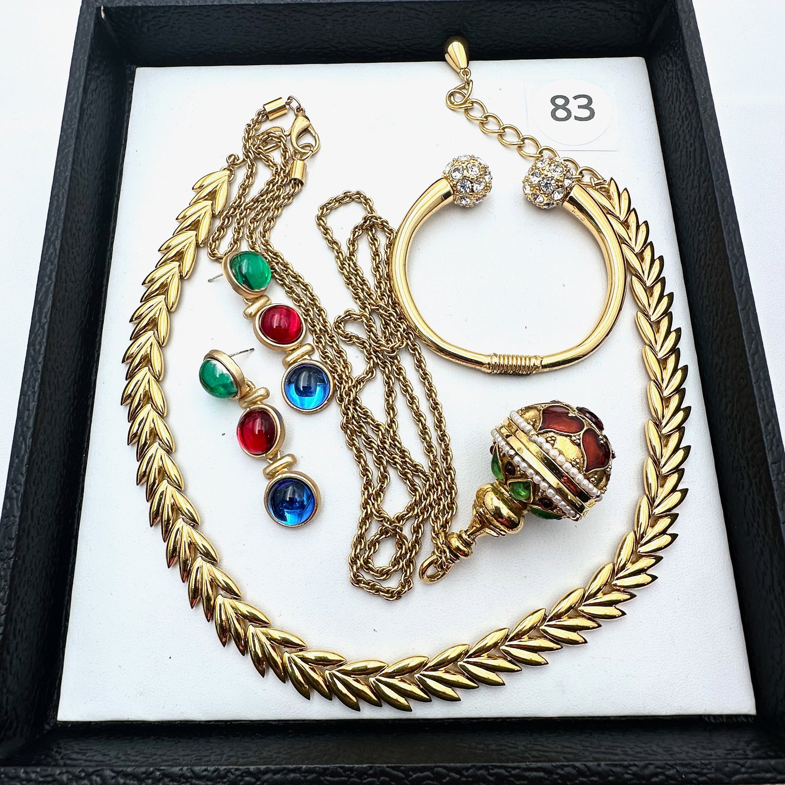 Vintage and Modern Jewelry Group Lot Jewel Tone Earrings Crystal Gold Tone Bracelet Poison Perfume: Vintage and Modern Jewelry Group Lot Jewel Tone Earrings Crystal Gold Tone Bracelet Poison Perfume Necklace