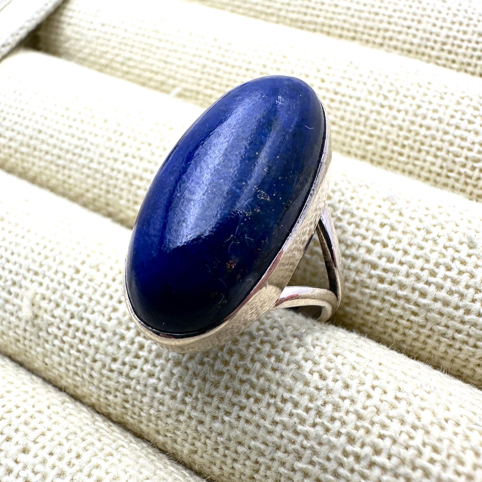 Vintage Blue Lapis Lazuli Sterling Silver Ring Size 5.5 (1 of 2)