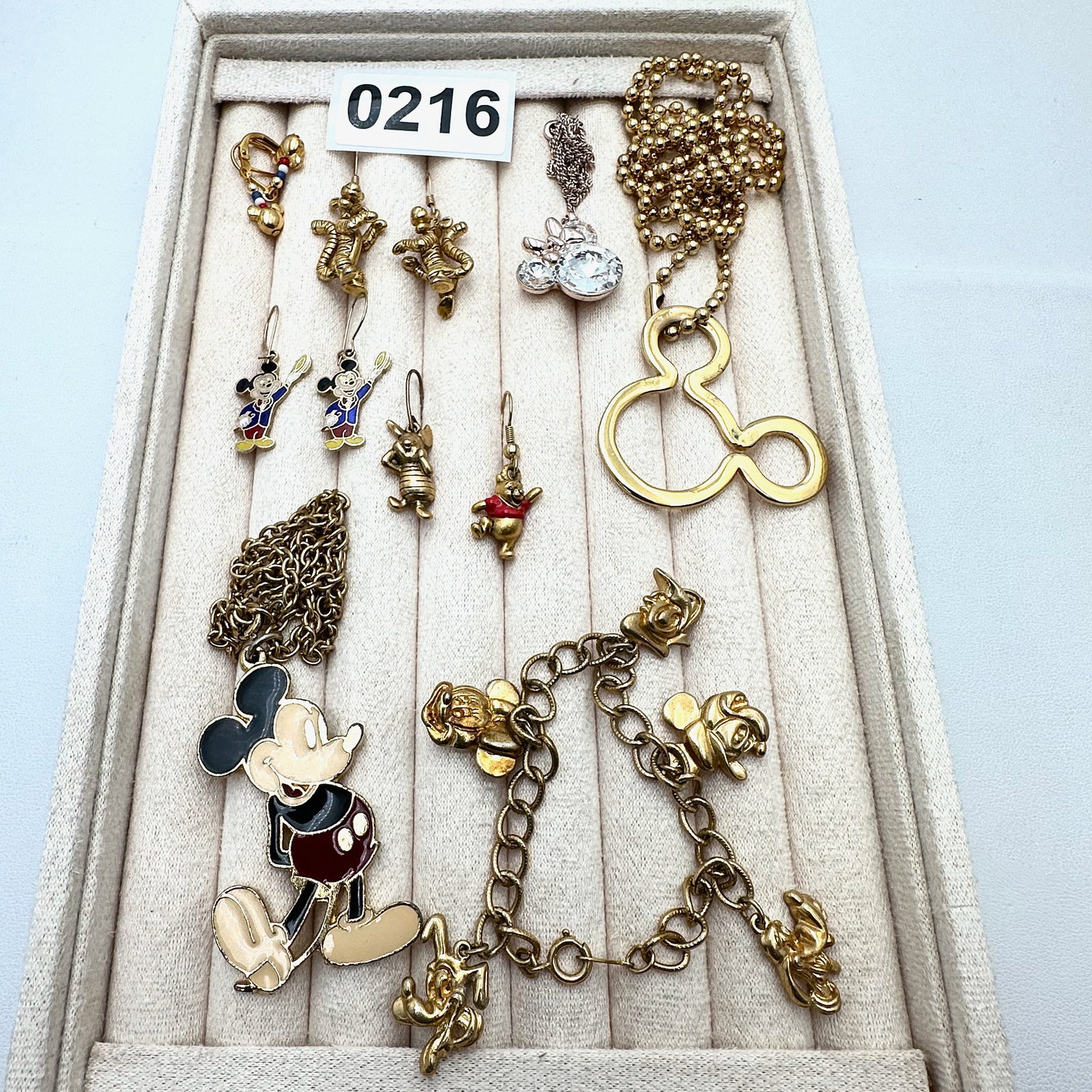 Vintage and Modern Lot of Disney Jewelry Charm Bracelet Pierced Earrings Pendant Necklaces Mickey: Vintage and Modern Lot of Disney Jewelry Charm Bracelet Pierced Earrings Pendant Necklaces Mickey Tigger Piglet