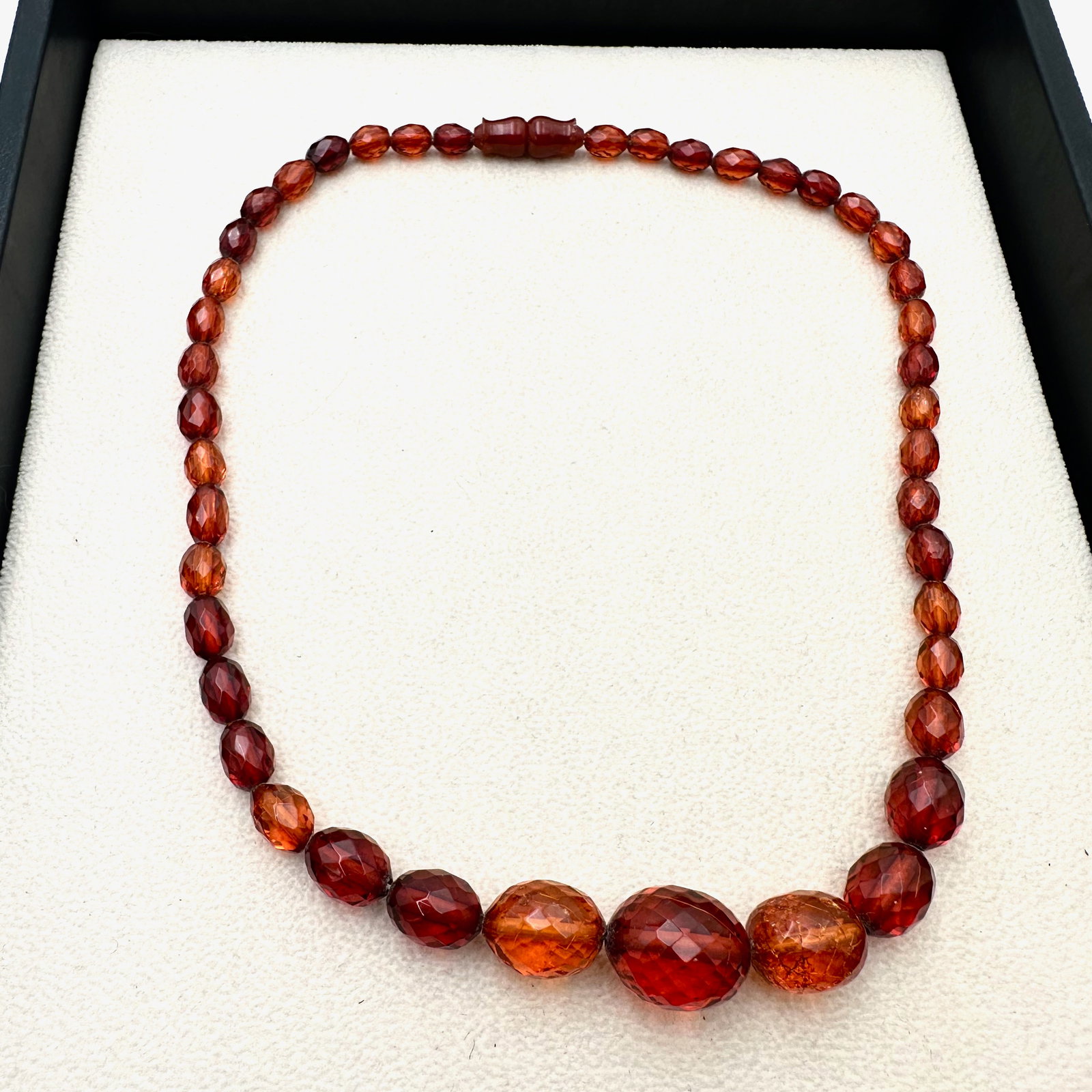 Antique Natural Amber Faceted Bead Necklace 17 Inch: Antique Natural Amber Faceted Bead Necklace 17 Inch