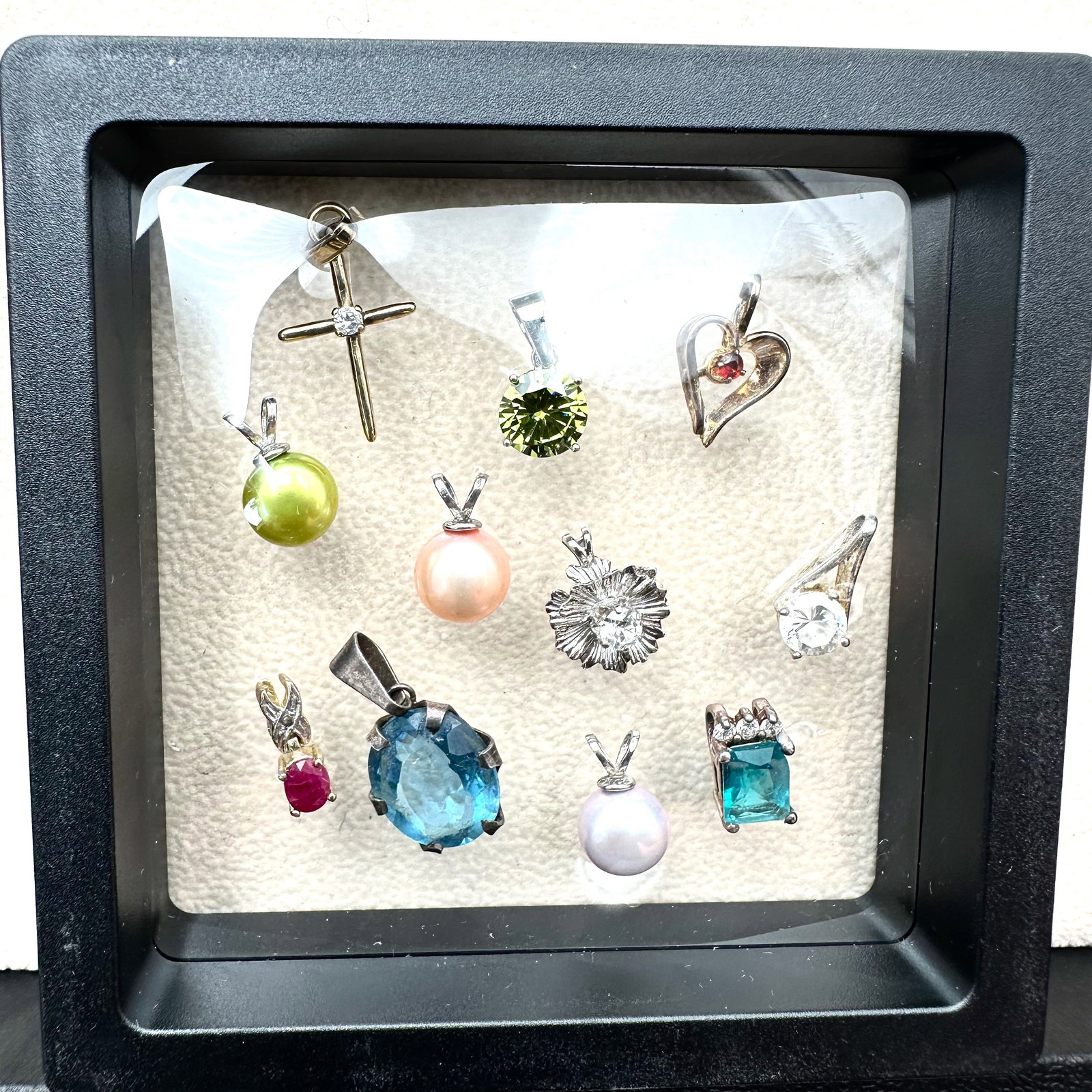 Sterling Silver Lot of Pendants Pearl Gemstone Diamonds CZ and More (1 of 2)