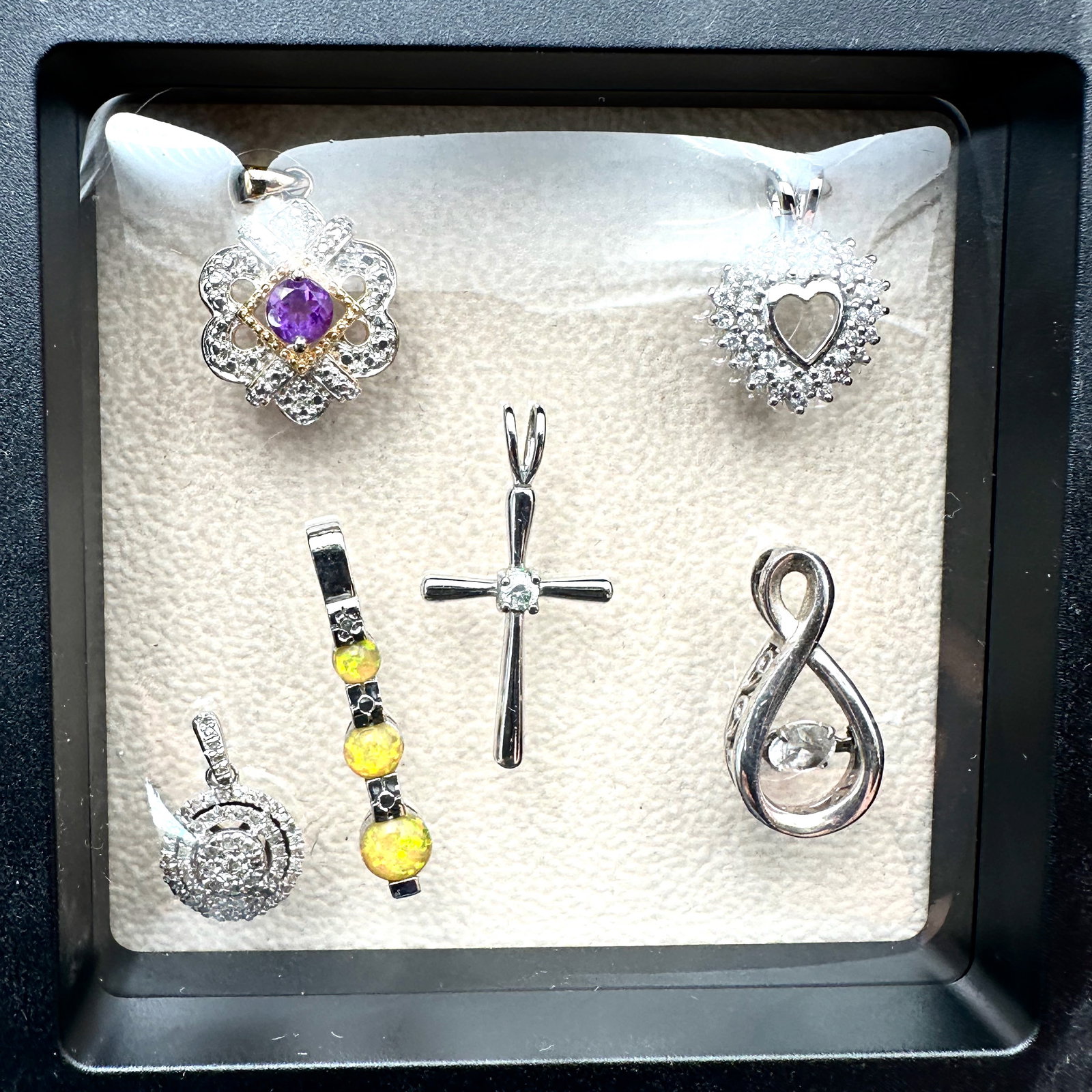 Sterling Silver Lot of Pendants Opal Gemstone Diamonds CZ and More (1 of 2)