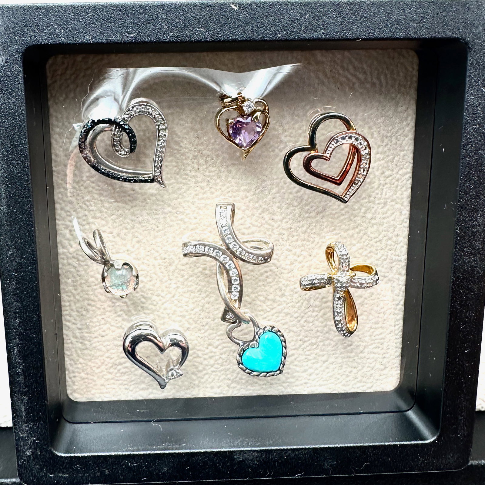 Sterling Silver Lot of Pendants Charms Turquoise CZ Diamonds Gemstone and More (1 of 2)