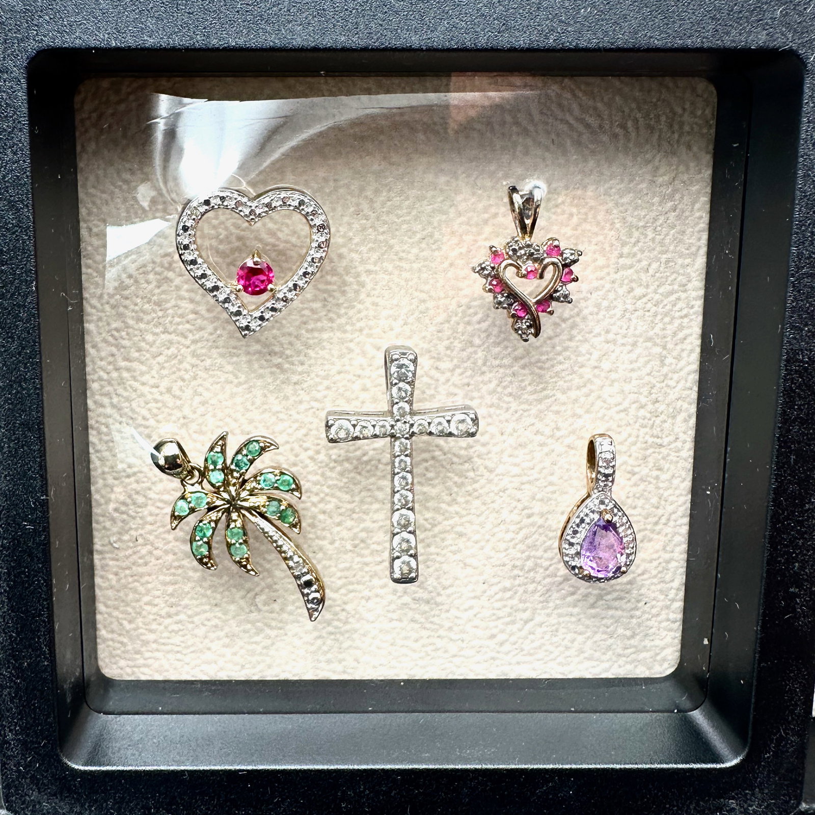 Sterling Silver Lot of Pendants Gemstone Diamonds CZ and More (1 of 2)