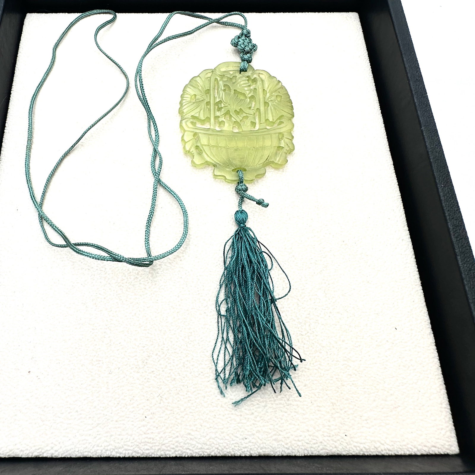 Vintage Asian Jade Pendant Necklace On Silk Cord (1 of 2)