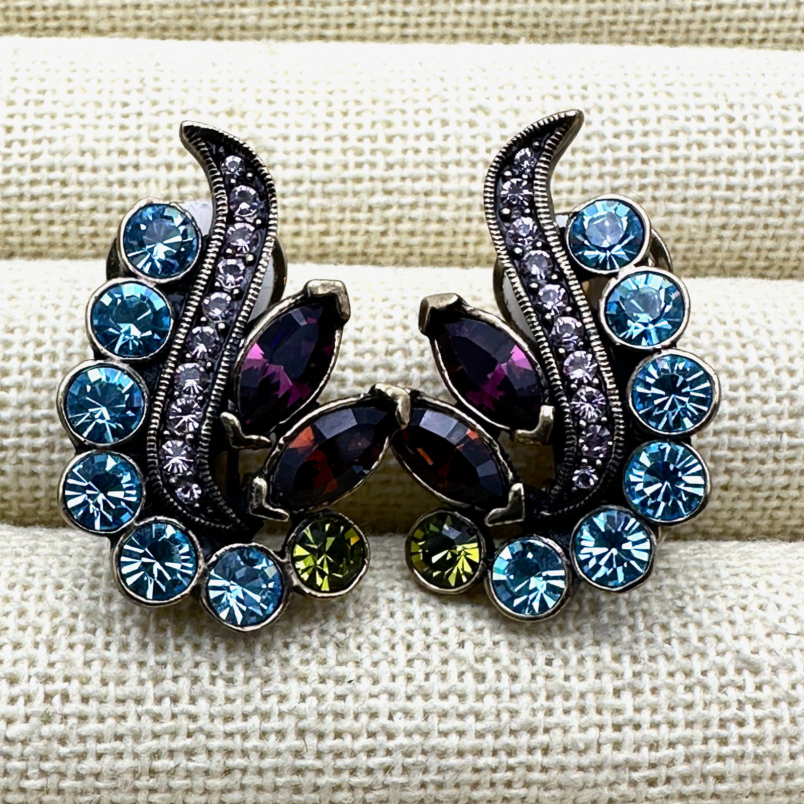 Heidi Daus Crystal Bronze Tone Clip Earrings (1 of 2)