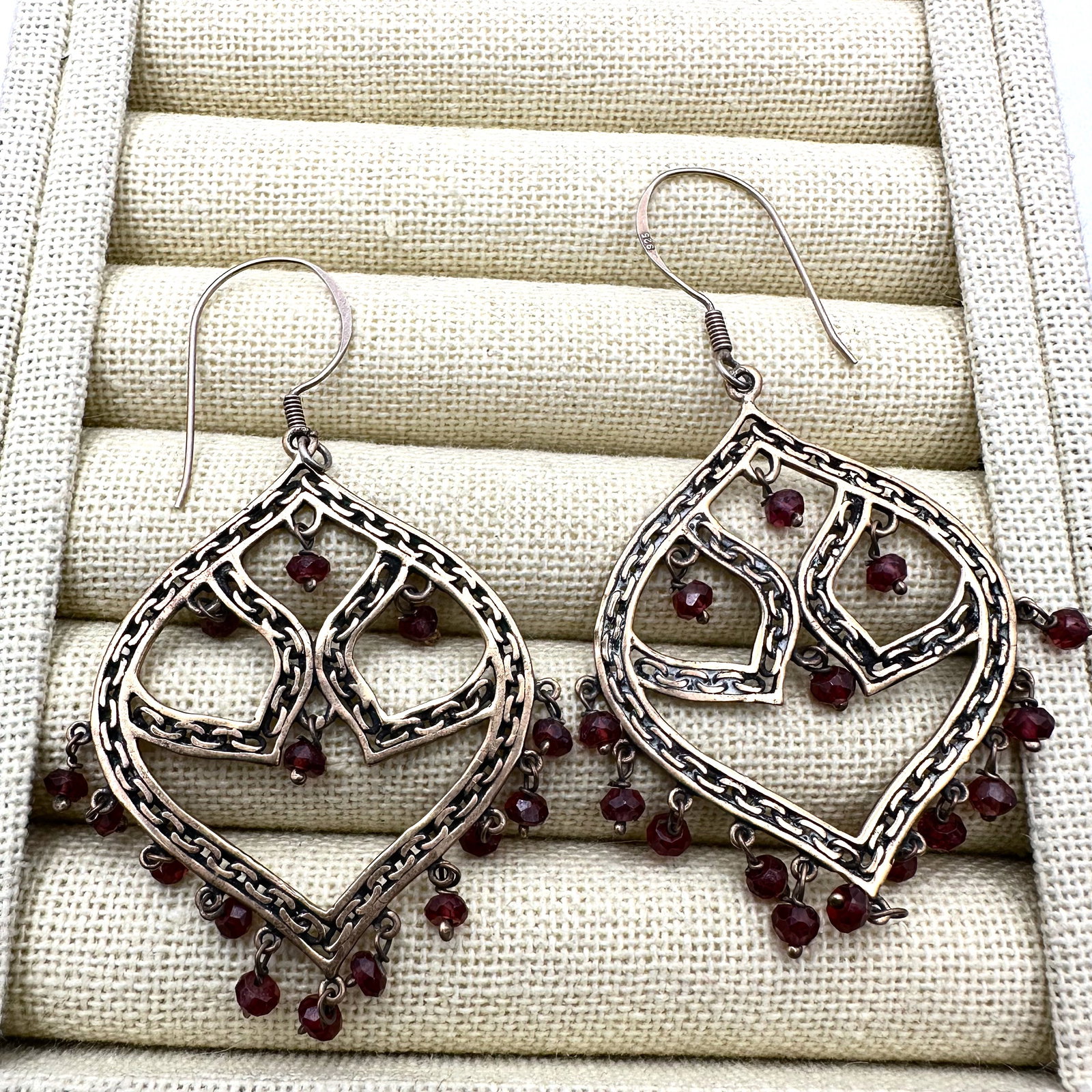 Sajen Gemstone and Bronze Tone Chandelier Pierced Earrings (1 of 2)