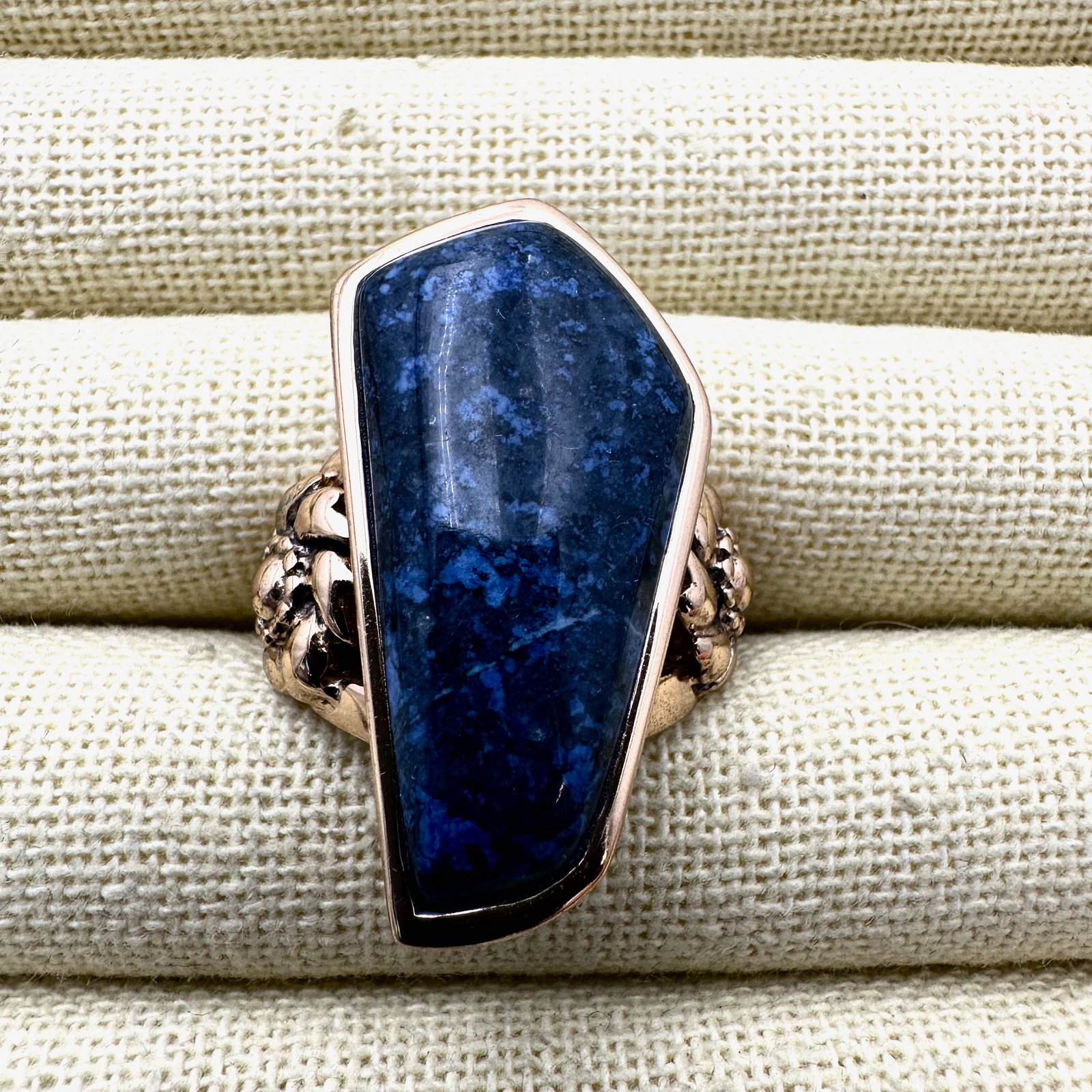 Barse Blue Lapis Lazuli Gemstone Bronze Ring Size 8 Unworn Condition: Barse Blue Lapis Lazuli Gemstone Bronze Ring Size 8 Unworn Condition