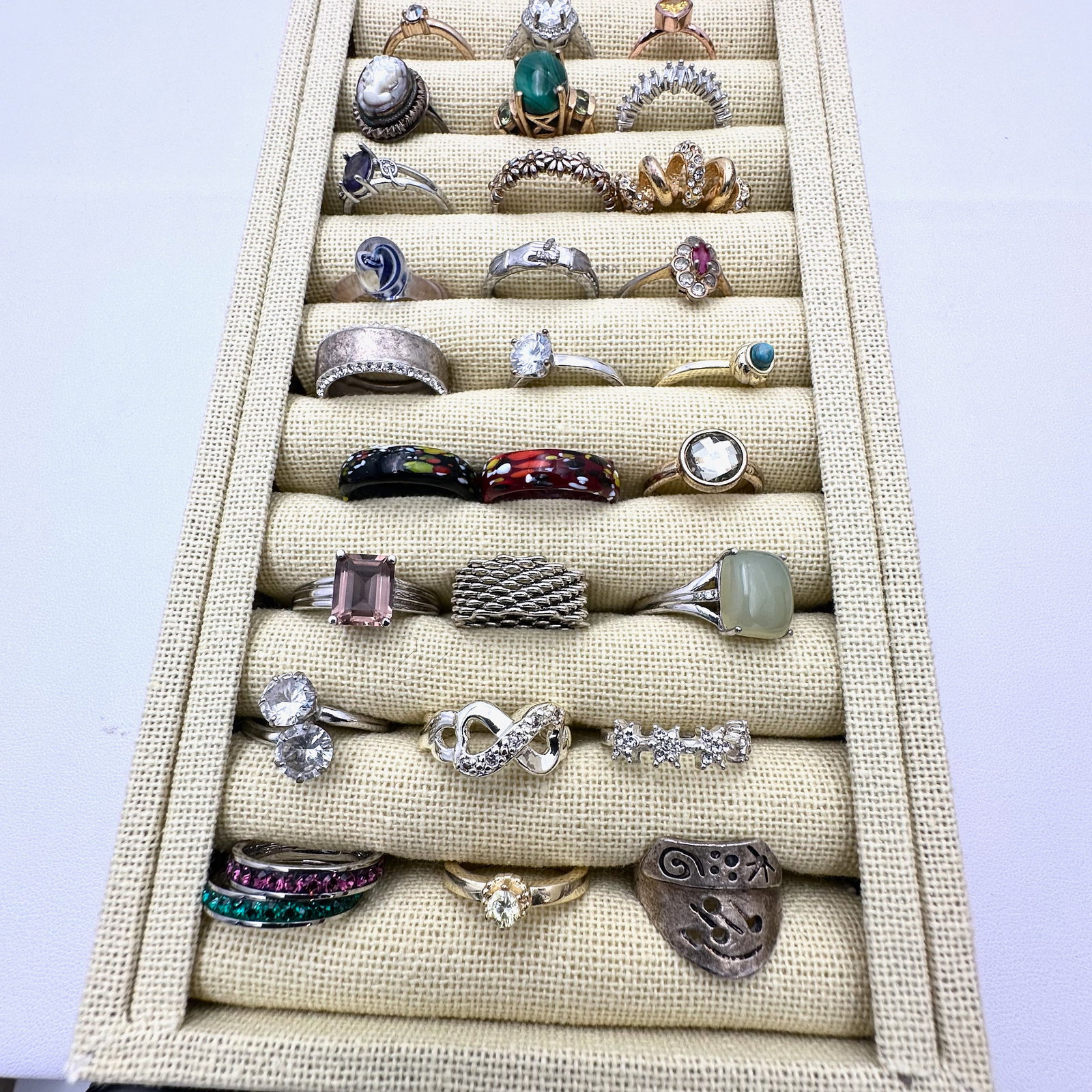 Group Lot of Costume Rings Variety of Sizes Gemstones Cubic Zirconia's Bands and More (1 of 2)
