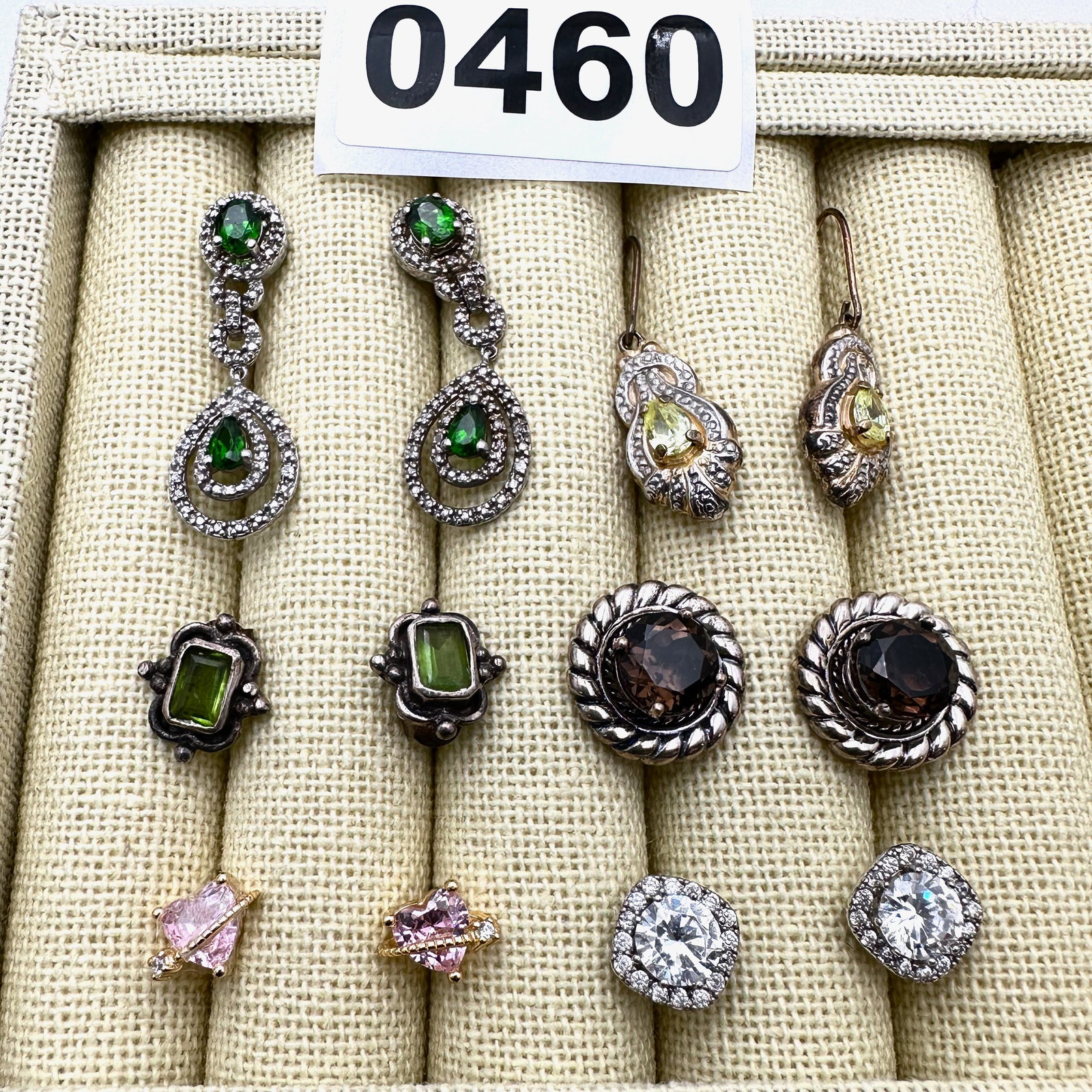 Group Lot of Sterling Silver Earrings Pierced Gemstones Cubic Zirconia's and More: Group Lot of Sterling Silver Earrings Pierced Gemstones Cubic Zirconia's and More
