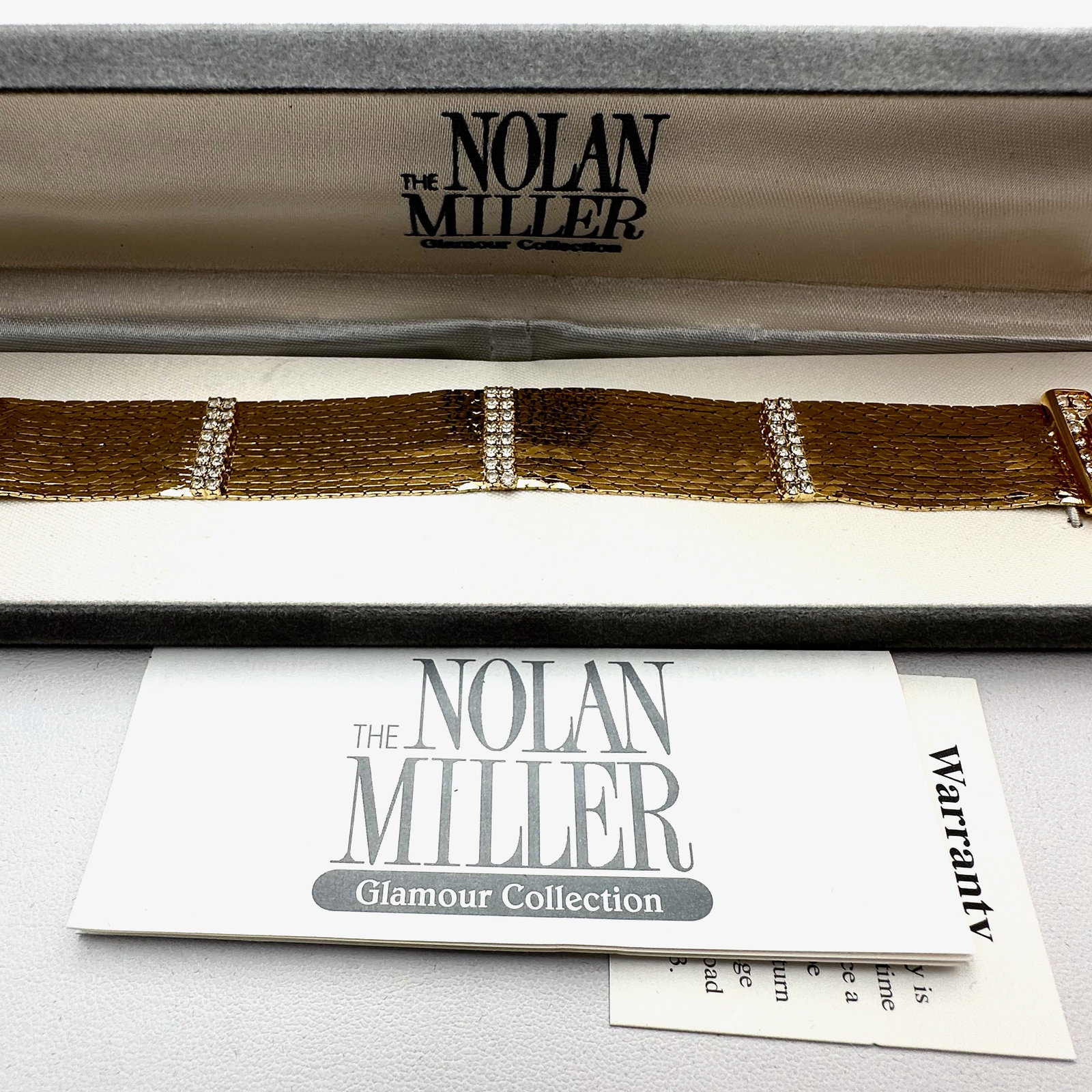 Vintage Nolan Miller Crystal Gold Plated Bracelet Original Paperwork and Box Included (1 of 2)