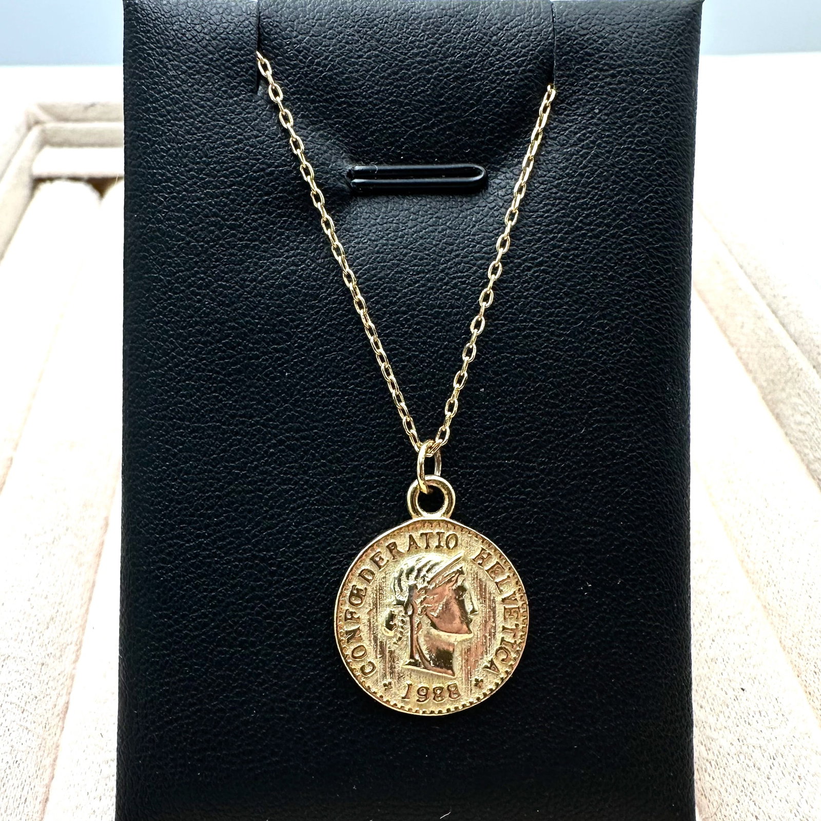 Gold Plated Sterling Silver Ancient Coin Pendant Necklace 16 Inch: Gold Plated Sterling Silver Ancient Coin Pendant Necklace 16 Inch