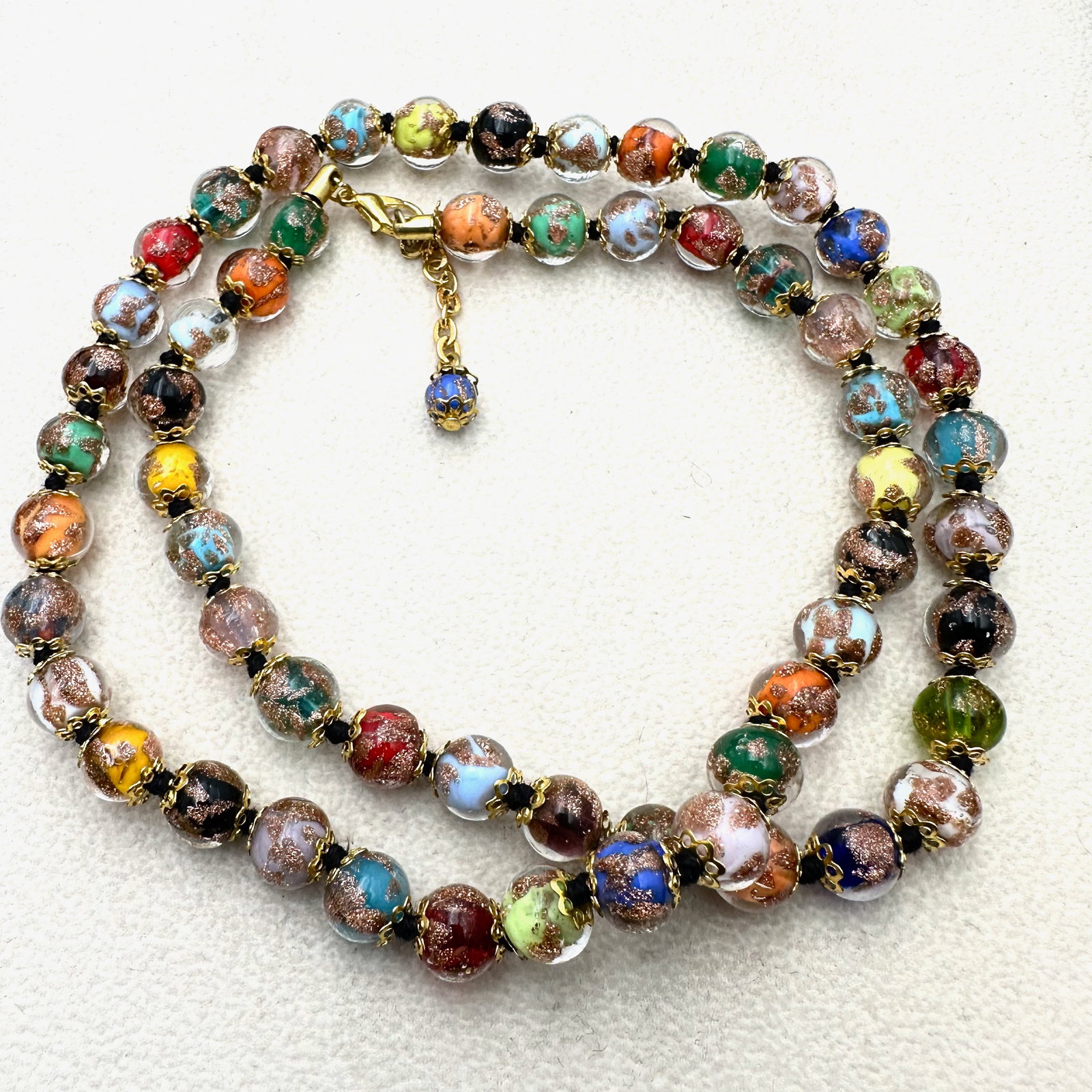 Vintage Multicolor Venetian Glass Bead Necklace 22 Inch (1 of 2)