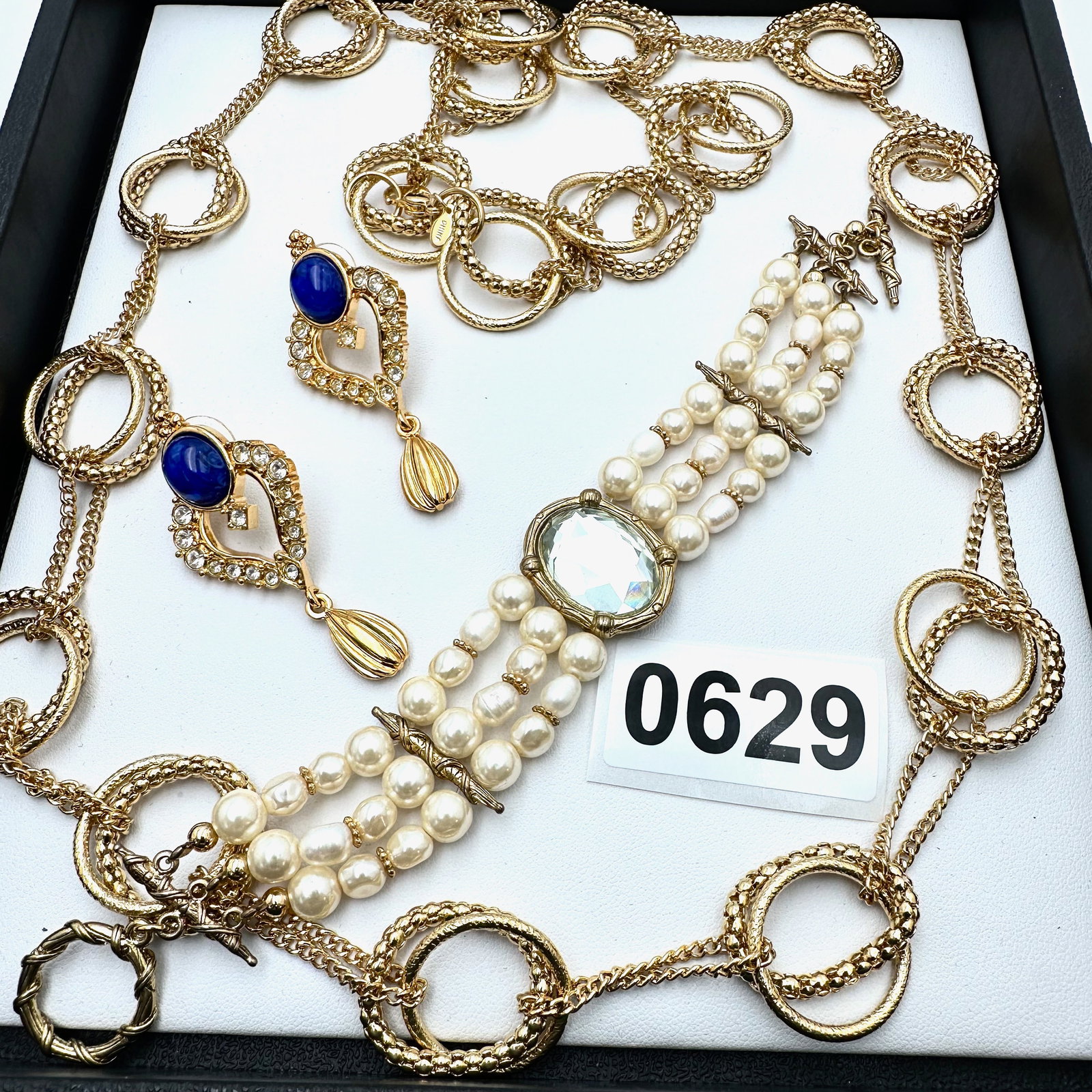 Vintage and Modern Jewelry Group Lot Gold Tone Necklace Pierced Earrings Multi Strand Bracelet: Vintage and Modern Jewelry Group Lot Gold Tone Necklace Pierced Earrings Multi Strand Bracelet