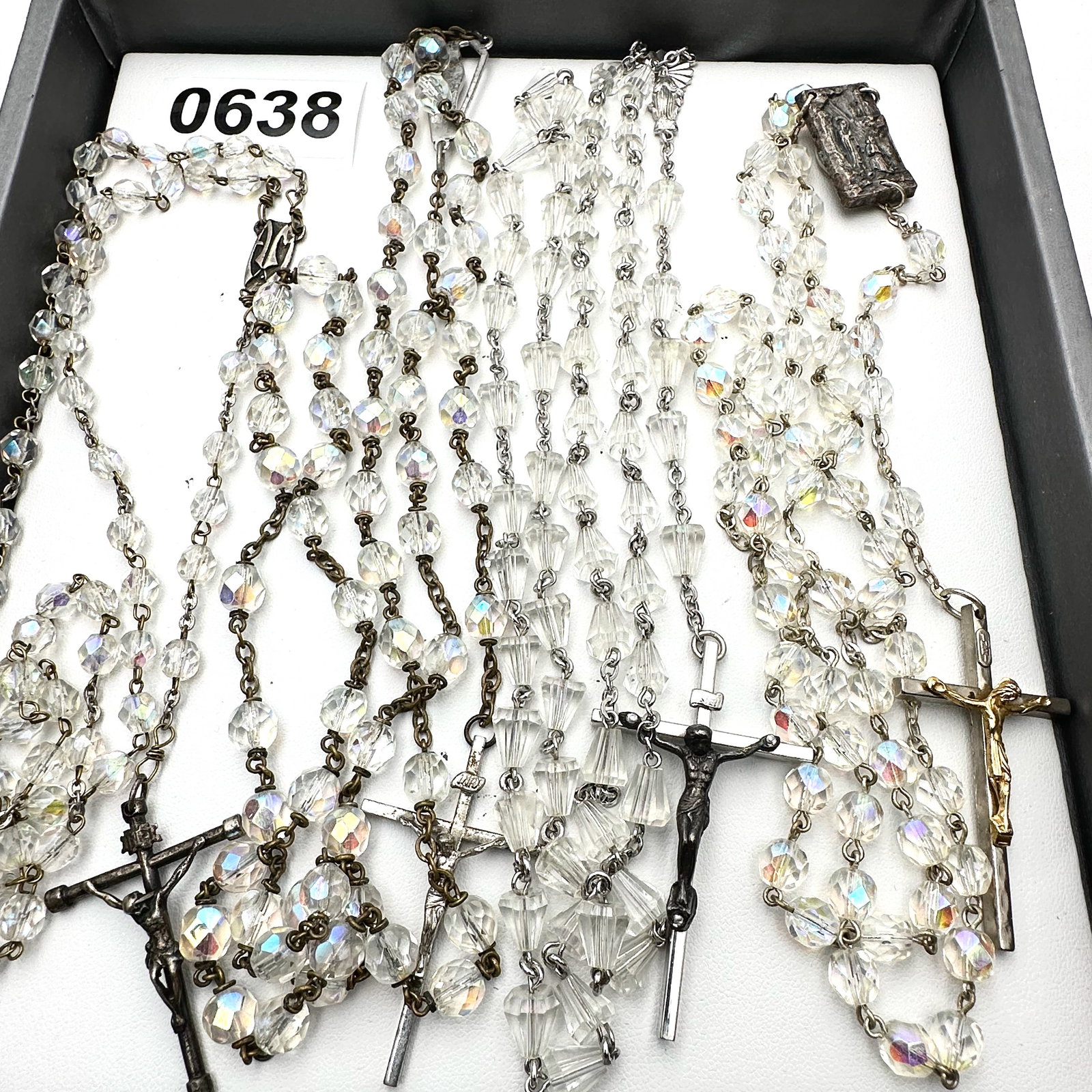 Vintage Group Lot of Crystal Rosary Necklaces (1 of 2)
