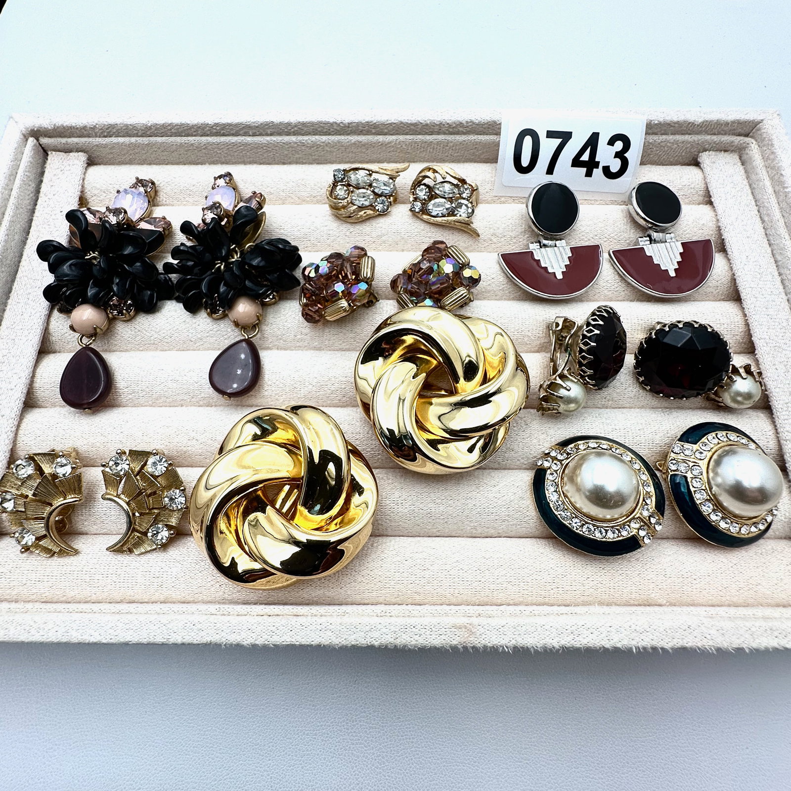 Vintage and Modern Group Lot of Pierced and Clip Earrings Coro Lisner (1 of 2)
