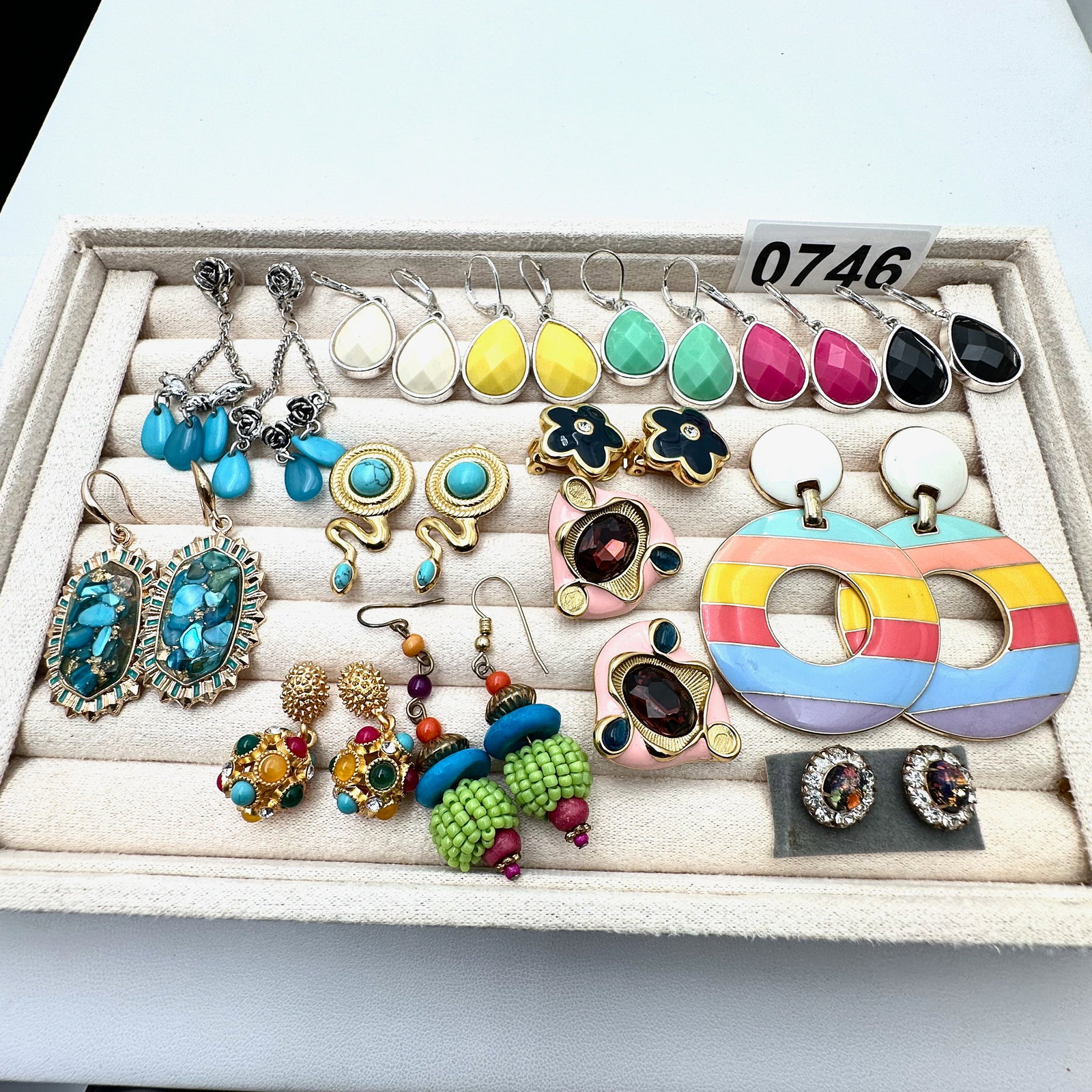 Vintage and Modern Group Lot of Pierced and Clip Earrings Colorful Top Row Napier: Vintage and Modern Group Lot of Pierced and Clip Earrings Colorful Top Row Napier