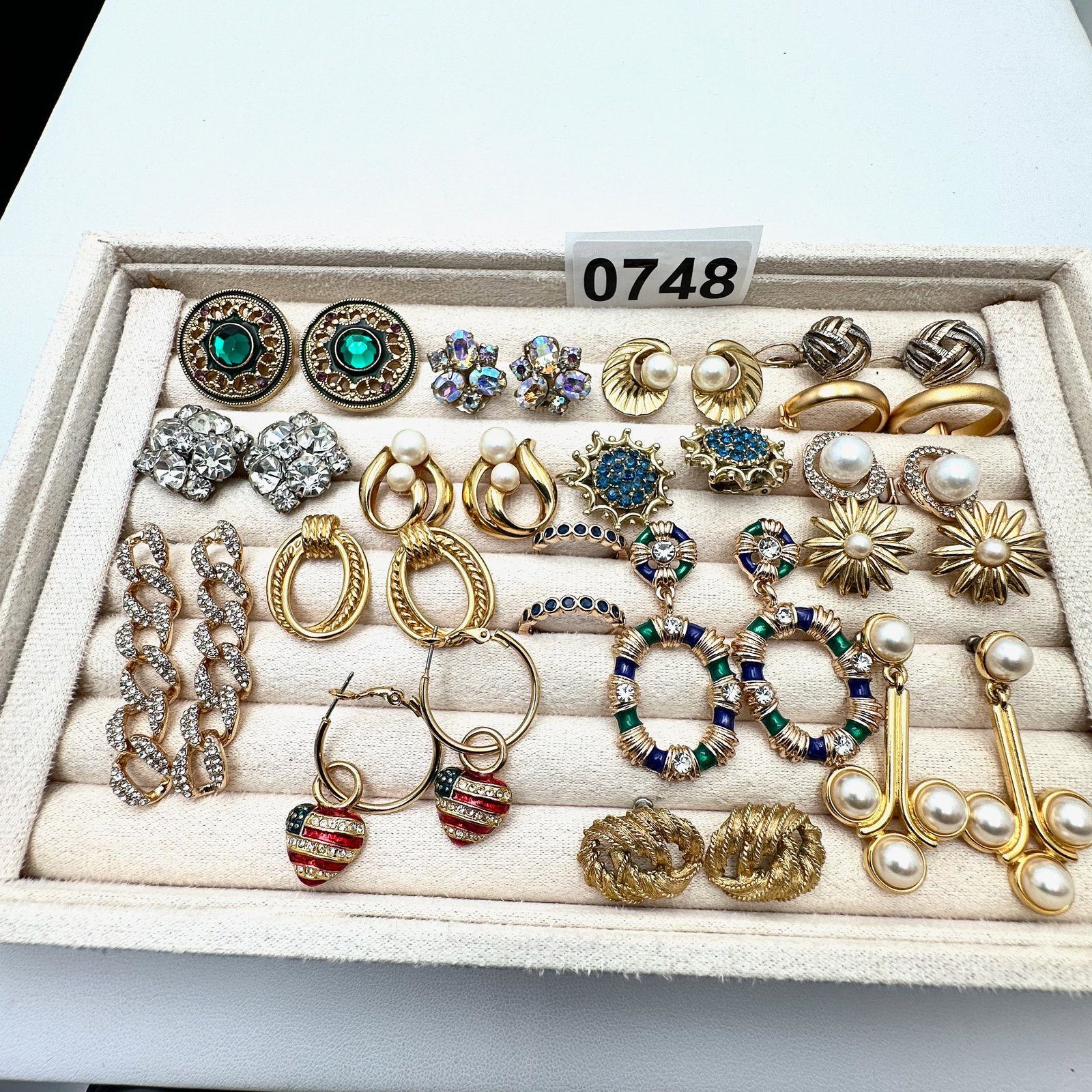 Vintage and Modern Group Lot of Pierced and Clip Earrings Rhinestones: Vintage and Modern Group Lot of Pierced and Clip Earrings Rhinestones