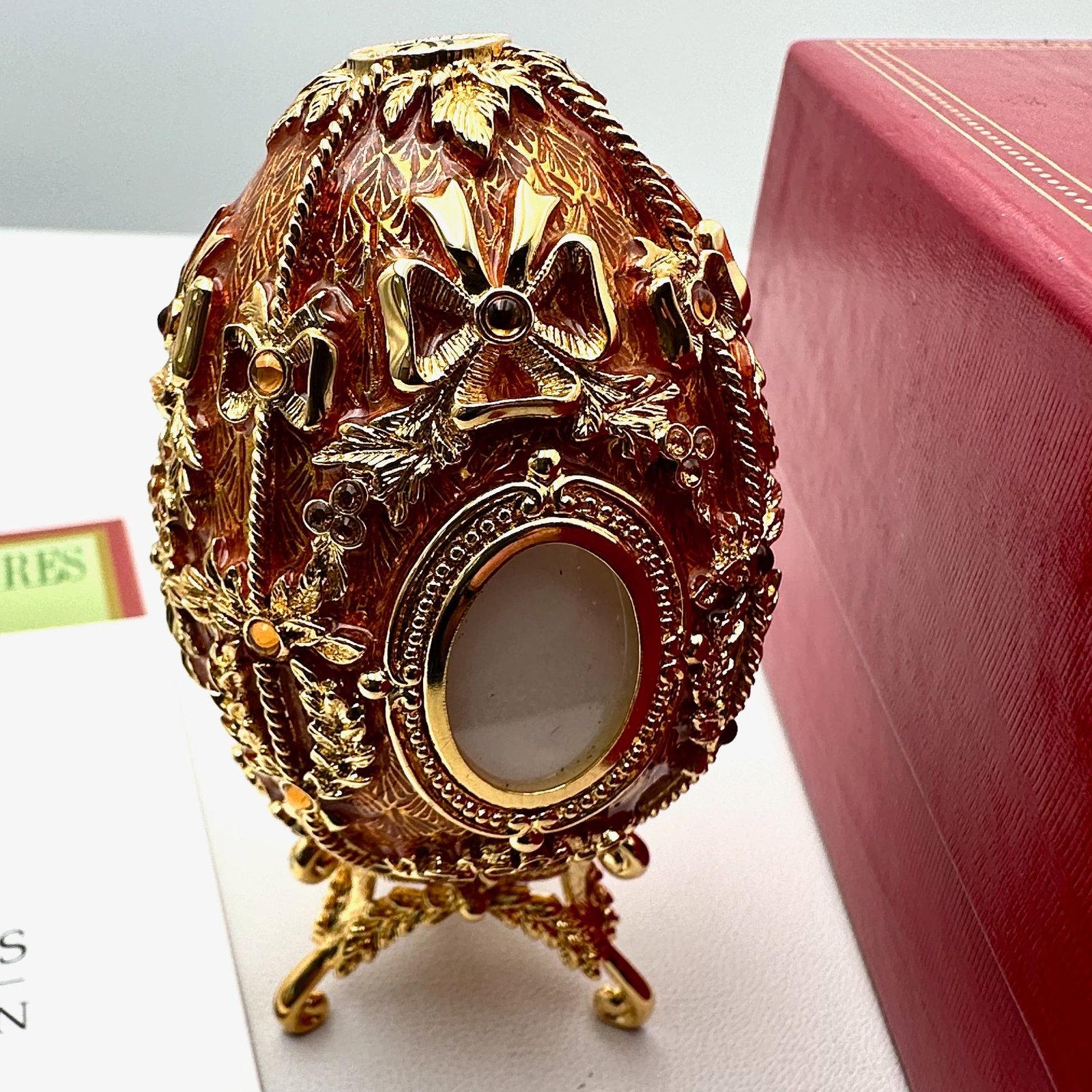 Vintage Joan Rivers Imperial Treasures Autumn Portrait Egg Original Box and Paperwork Included: Vintage Joan Rivers Imperial Treasures Autumn Portrait Egg Original Box and Paperwork Included
