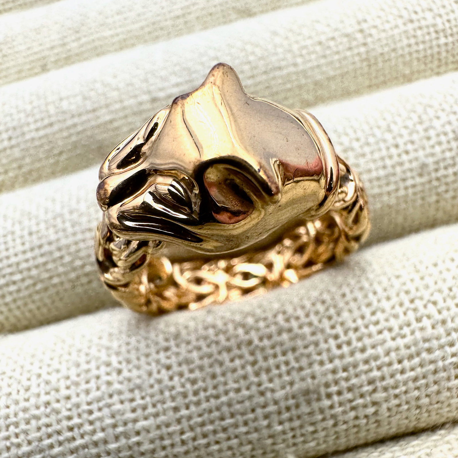 Italy Cougar Gold Plated Ring Size 9 Nice Heavy Quality: Italy Cougar Gold Plated Ring Size 9 Nice Heavy Quality
