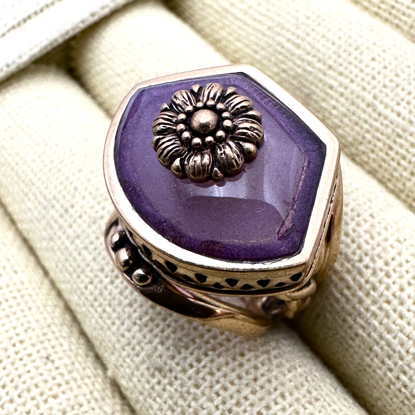 Barse Purple Gemstone Bronze Ring Size 6: Barse Purple Gemstone Bronze Ring Size 7