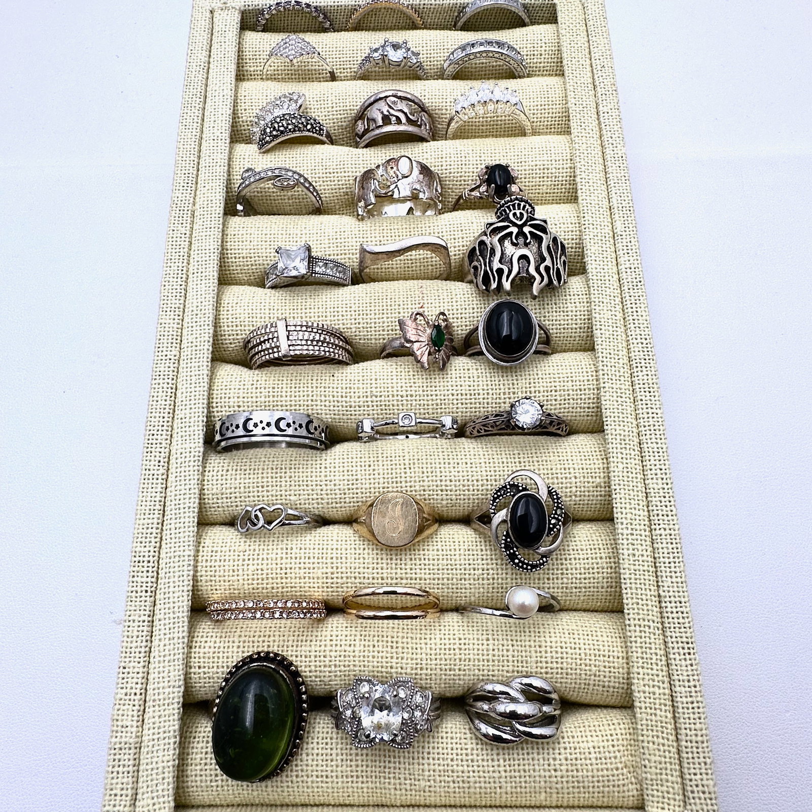 Group Lot of Costume Rings Variety of Sizes Gemstones Cubic Zirconia's Bands and More (1 of 2)