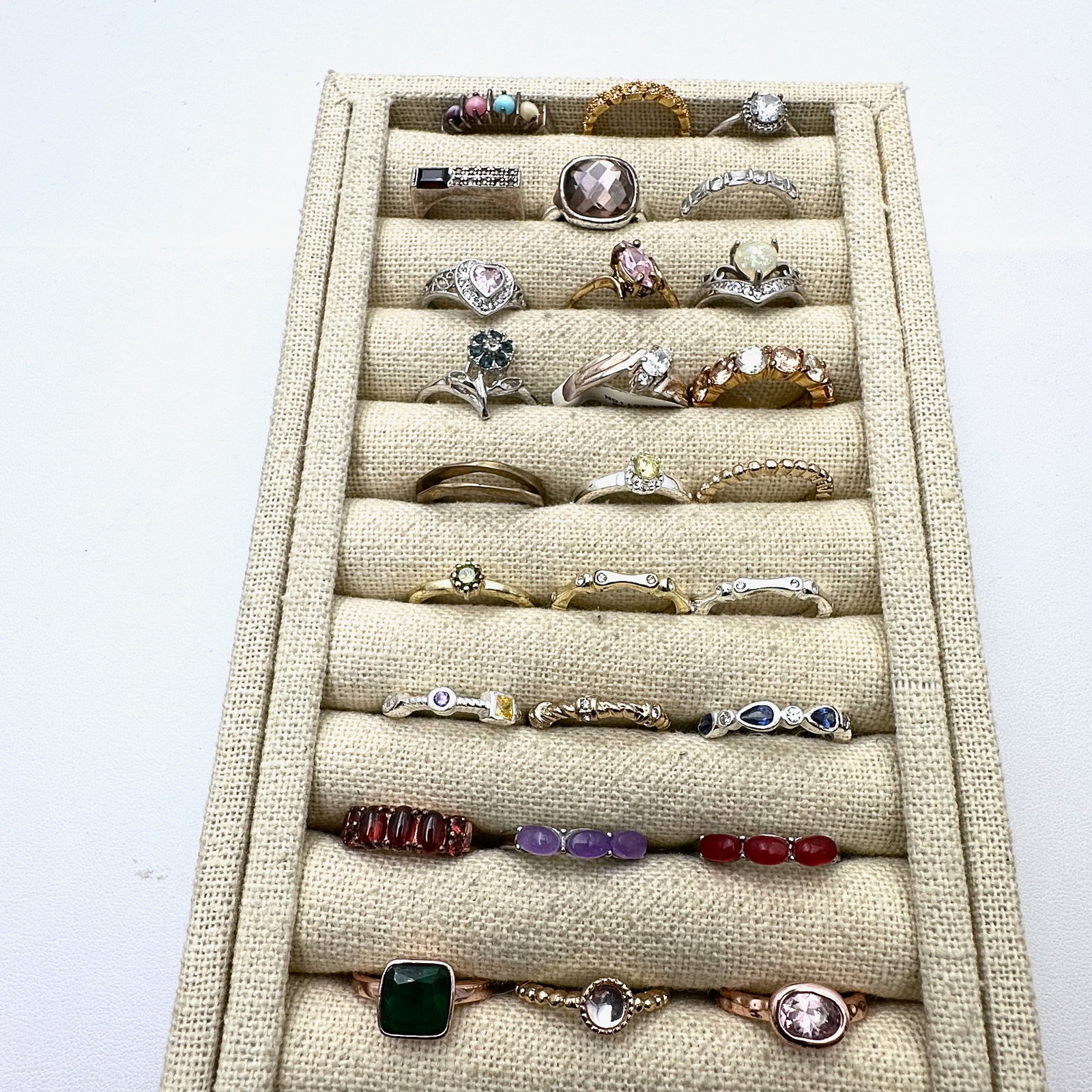 Group Lot of Costume Rings Variety of Sizes Gemstones Cubic Zirconia's Bands and More (1 of 2)