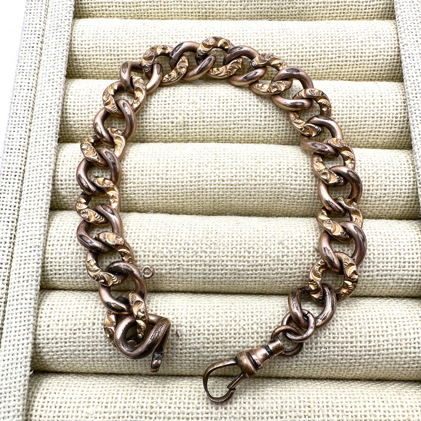 Antique Gold Filled Bracelet Ornate Chain Fits up to 8 Inch: Antique Gold Filled Bracelet Ornate Chain Fits up to 8 Inch